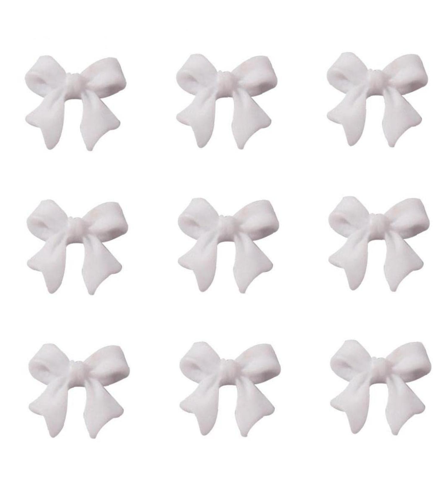 50pcs 3D Bowknot Nail Charms for Nail Art - White Resin Decorations | DIY Manicure Accessories - Buy Online on SooperMarket.com
