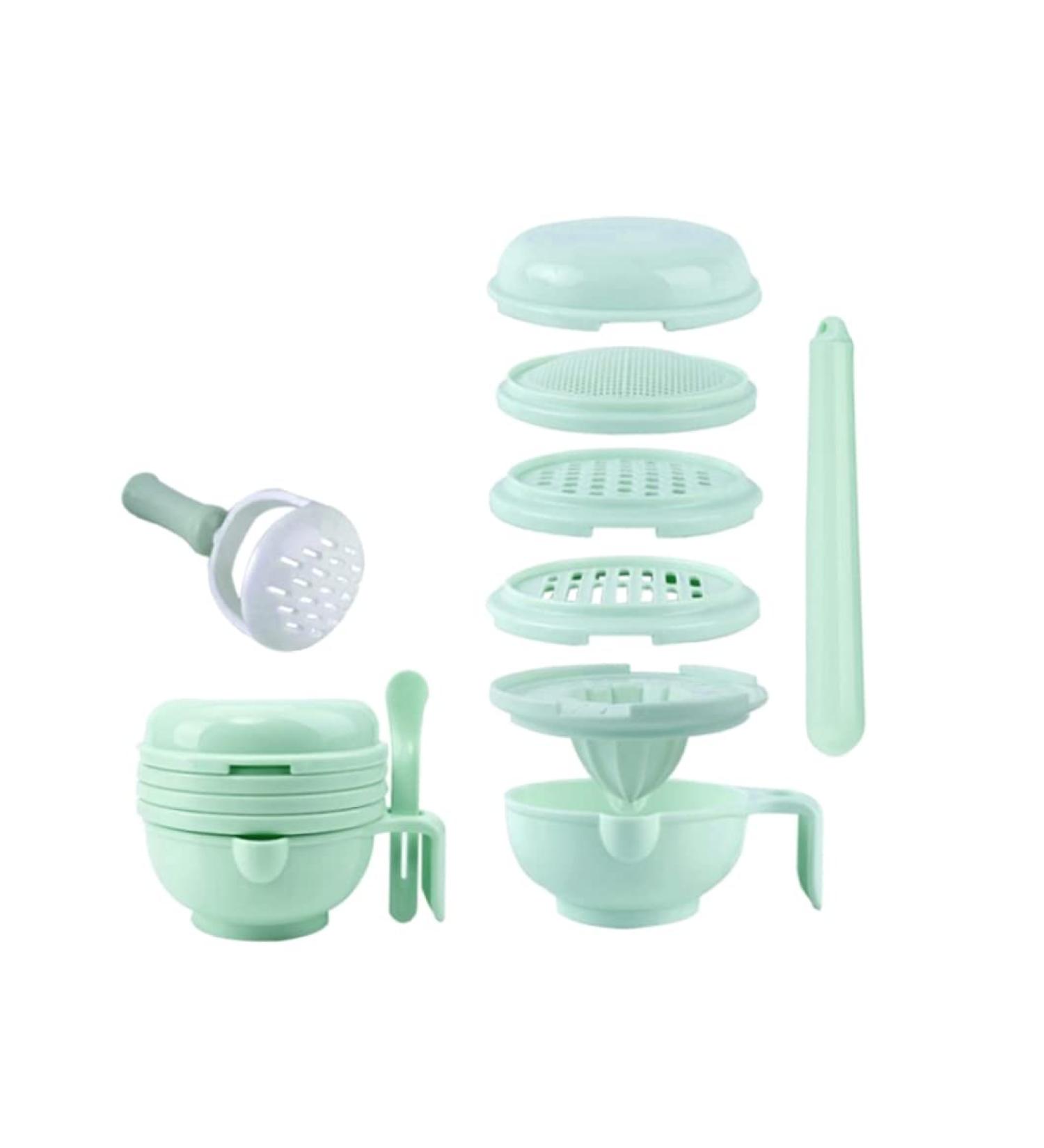 8-in-1 Baby Food Grinder Set - Portable Food Processor for Babies | Serve Bowl Vegetables & Fruits | Includes 8pcs Set for Feeding and Mashing - Buy Online on SooperMarket.com