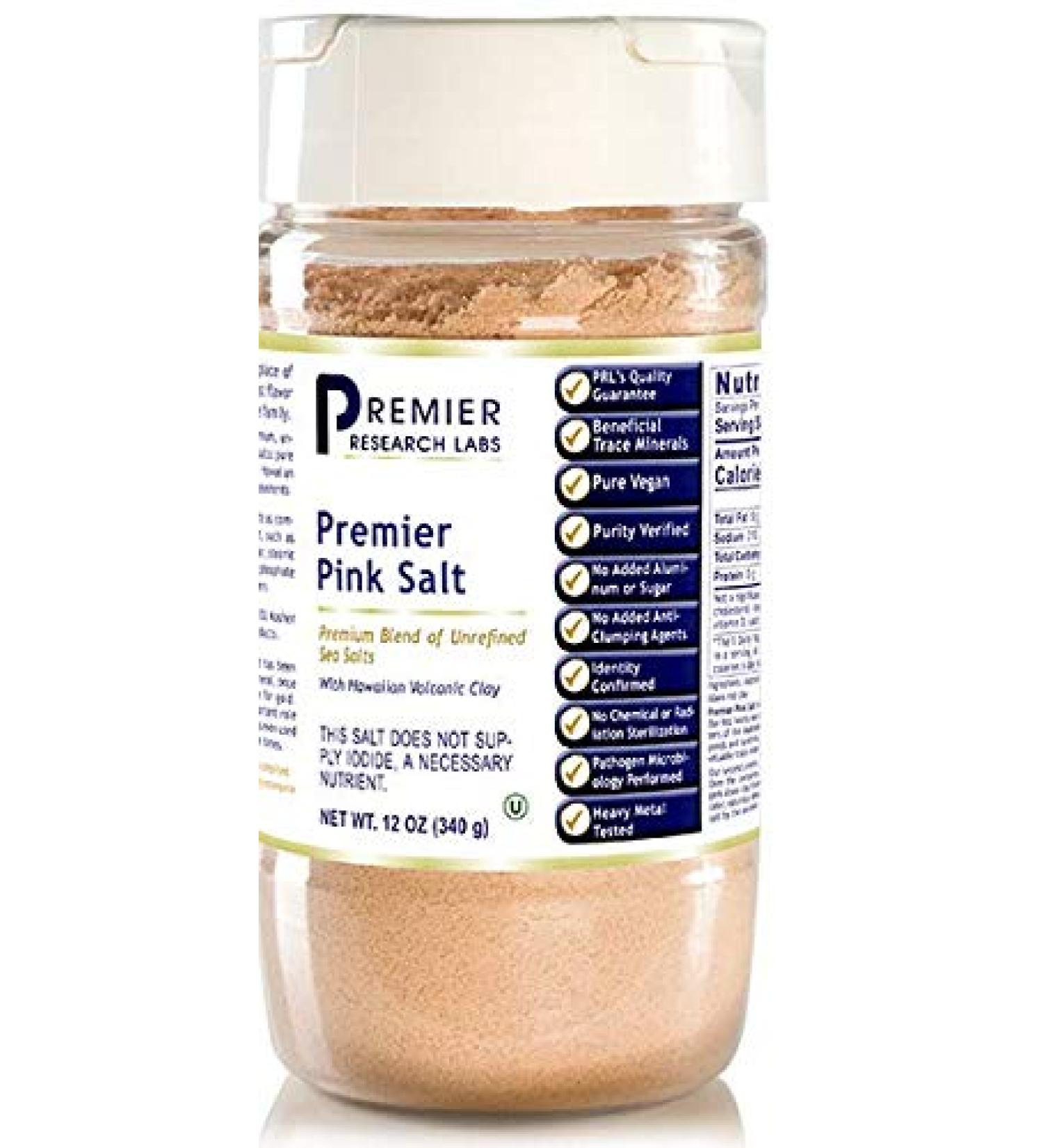 Premier Research Pink Salt 12 Oz - Premium Blend of Unrefined Sea Salts - Buy Online on SooperMarket.com