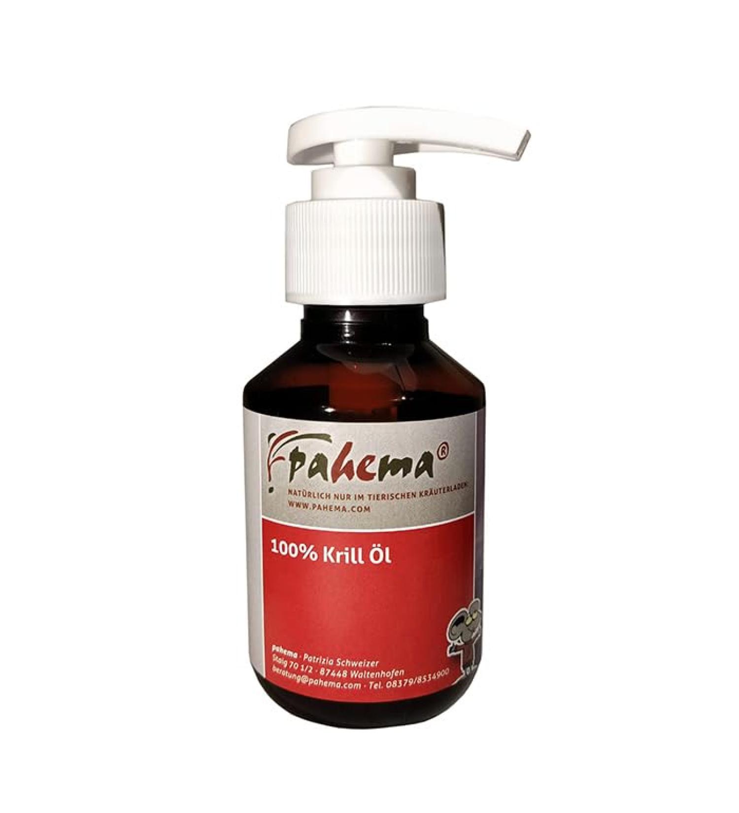 pahema liquid krill oil in a bottle with dosing dispenser - for dogs & cats - 100% natural (250 ml)