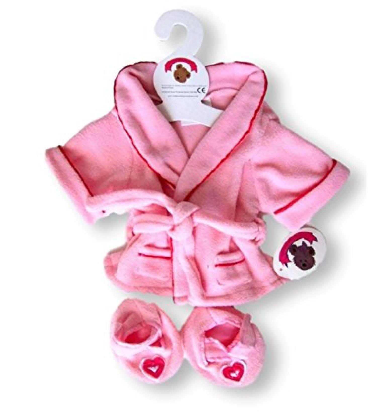 Teddy Bear Clothes Set - Robe & Slippers for Build a Bear Teddies (Pink) - Buy Online on SooperMarket.com