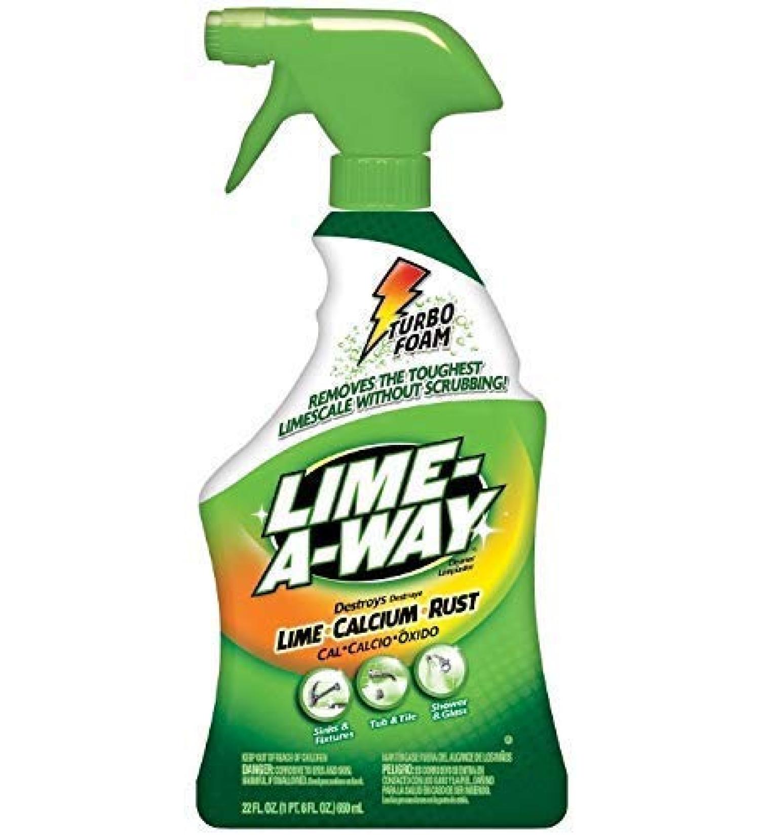 Lime-A-Way Bathroom Cleaner, 32 FL Oz Bottle, Removes Lime Calcium Rust, Pack 2