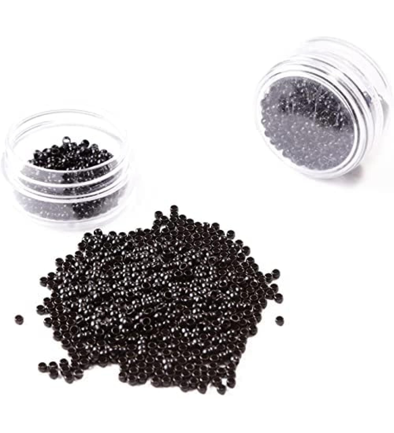 600pc Black Nano Rings for Nano Tip Hair Extensions - Silicone Lined Micro Beads - Buy Online on SooperMarket.com