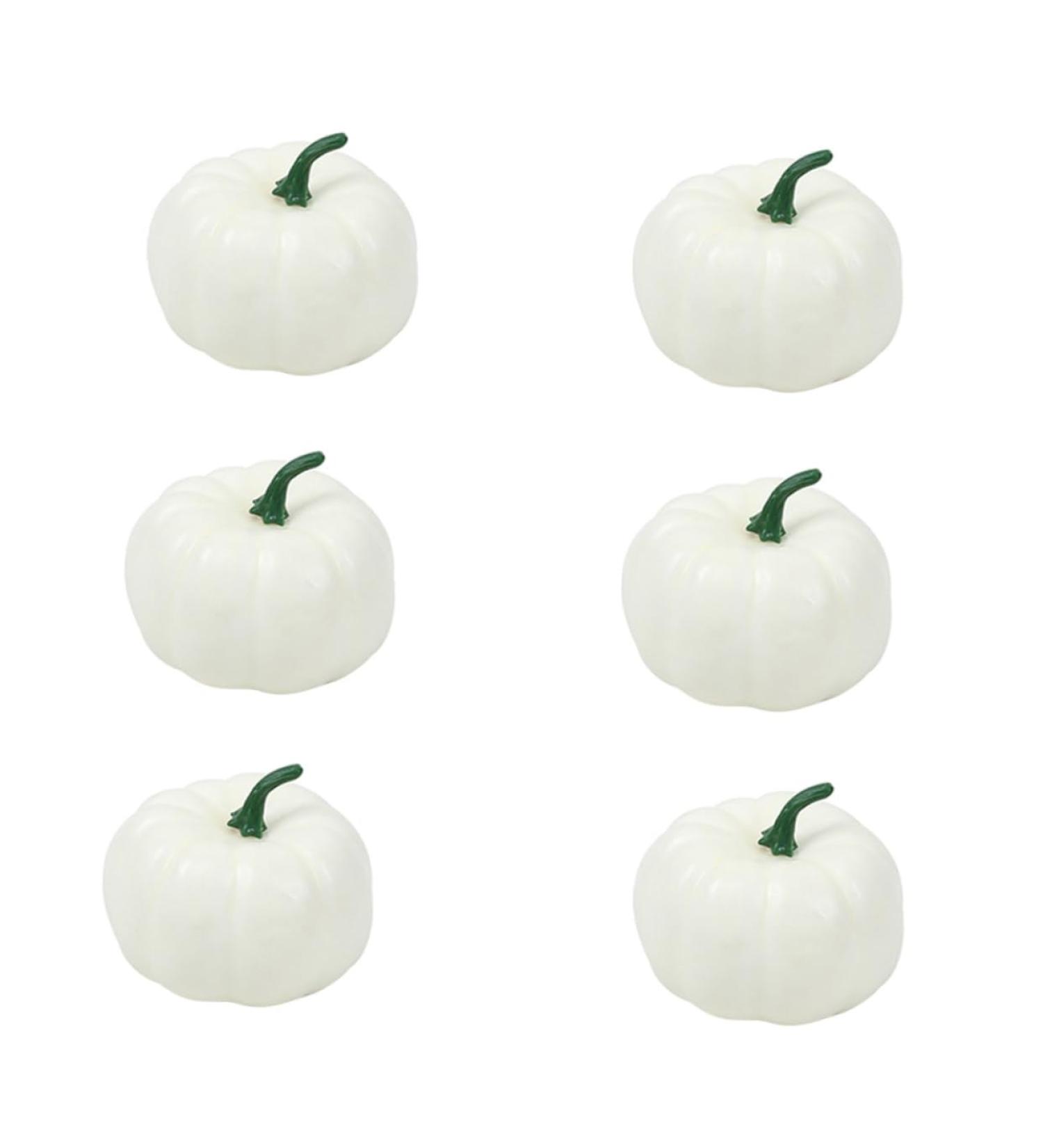 IMIKEYA 6pcs Halloween Pumpkin Crafts Halloween Foam Pumpkins White Pumpkins Orange Decor Simulation Artificial Pumpkin Painted Pumpkins Fake Pumpkins Diy Shape Mini Decorations - Buy Online on SooperMarket.com
