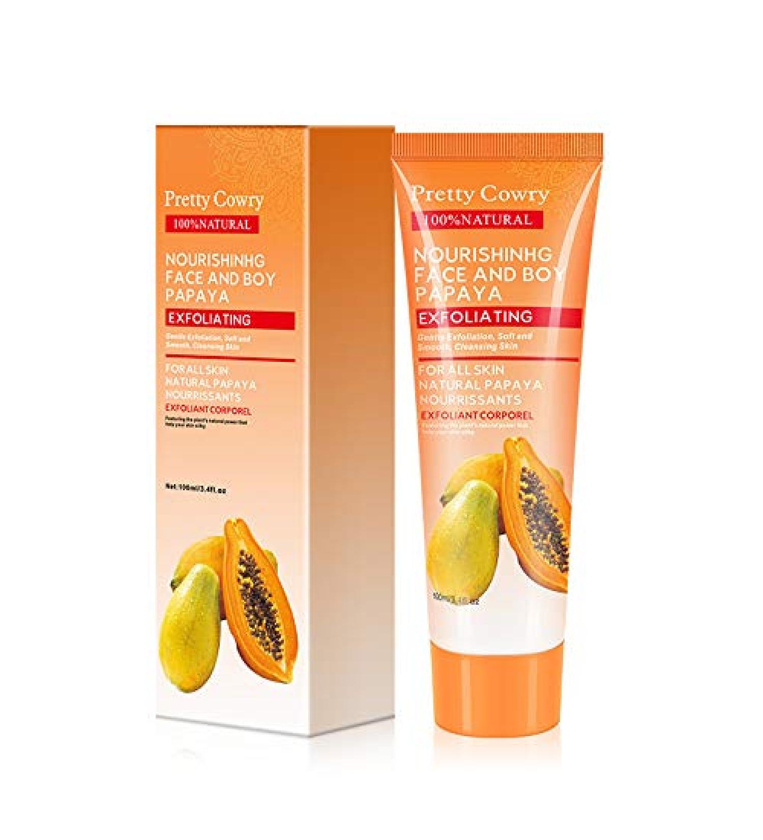 Pretty Cowry Exfoliating Peel Gel - Coconut Papaya Cucumber | 100ml Facial & Body Exfoliator for Dead Skin Removal - Buy Online on SooperMarket.com