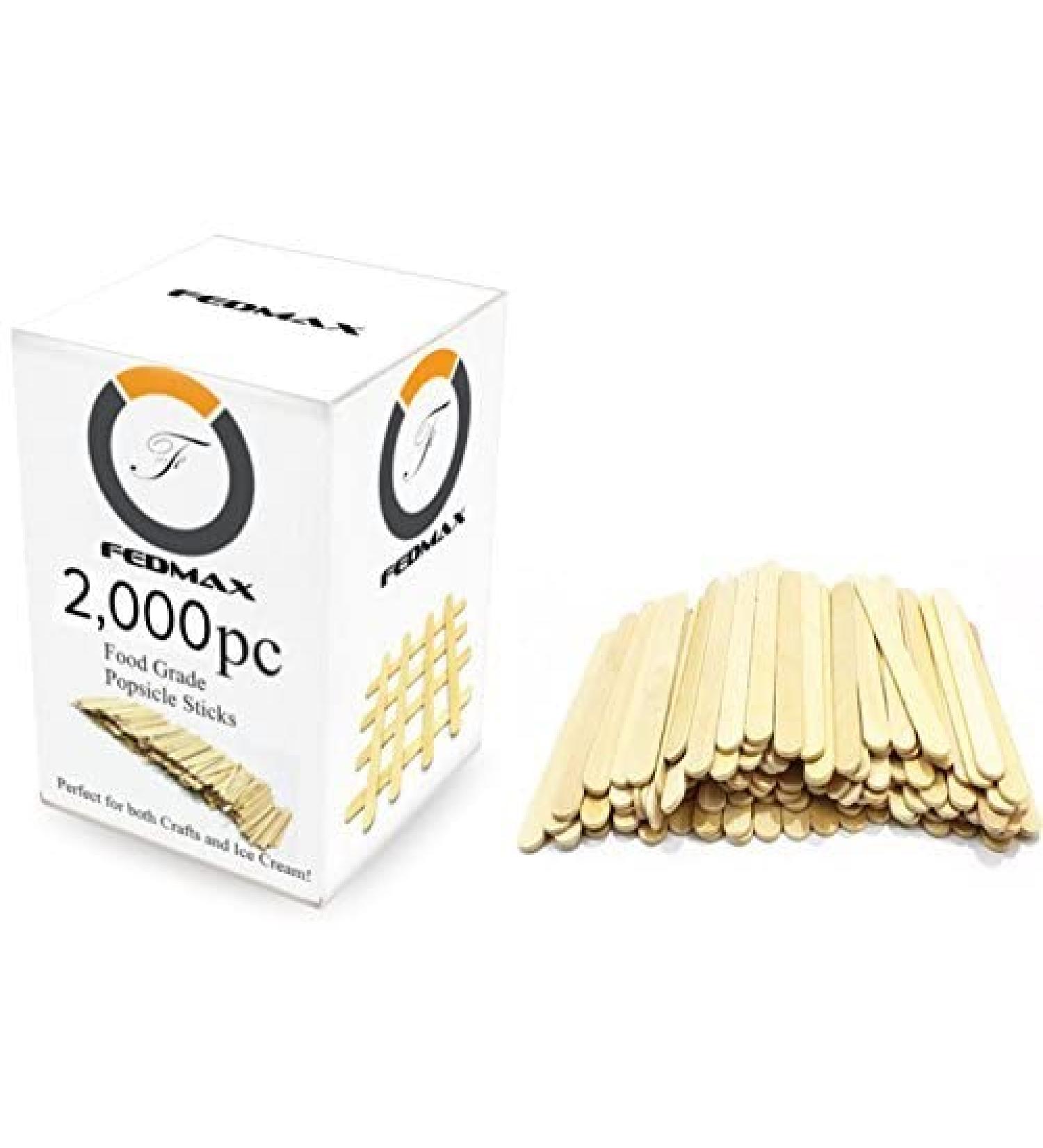 2000 pcs Jumbo Wooden Craft Sticks Pack - Bulk Popsicle Sticks for Arts & Crafts Projects Holiday Ornament Crafting Ice Cream Waxing 2 000 Pieces