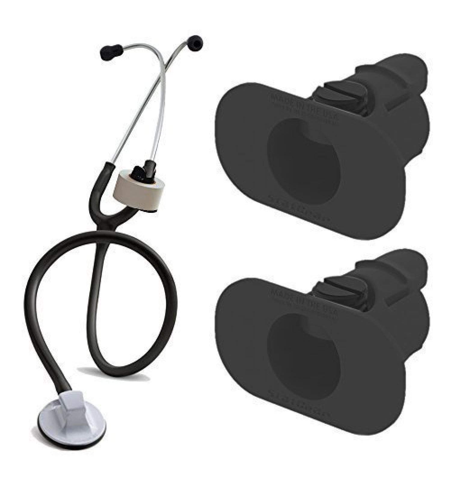 StatGear Stethoscope Tape Holder - Pack of 2 Black Medical Holders for Nurses Paramedics EMTs - Ideal EMS Accessories - Buy Online on SooperMarket.com