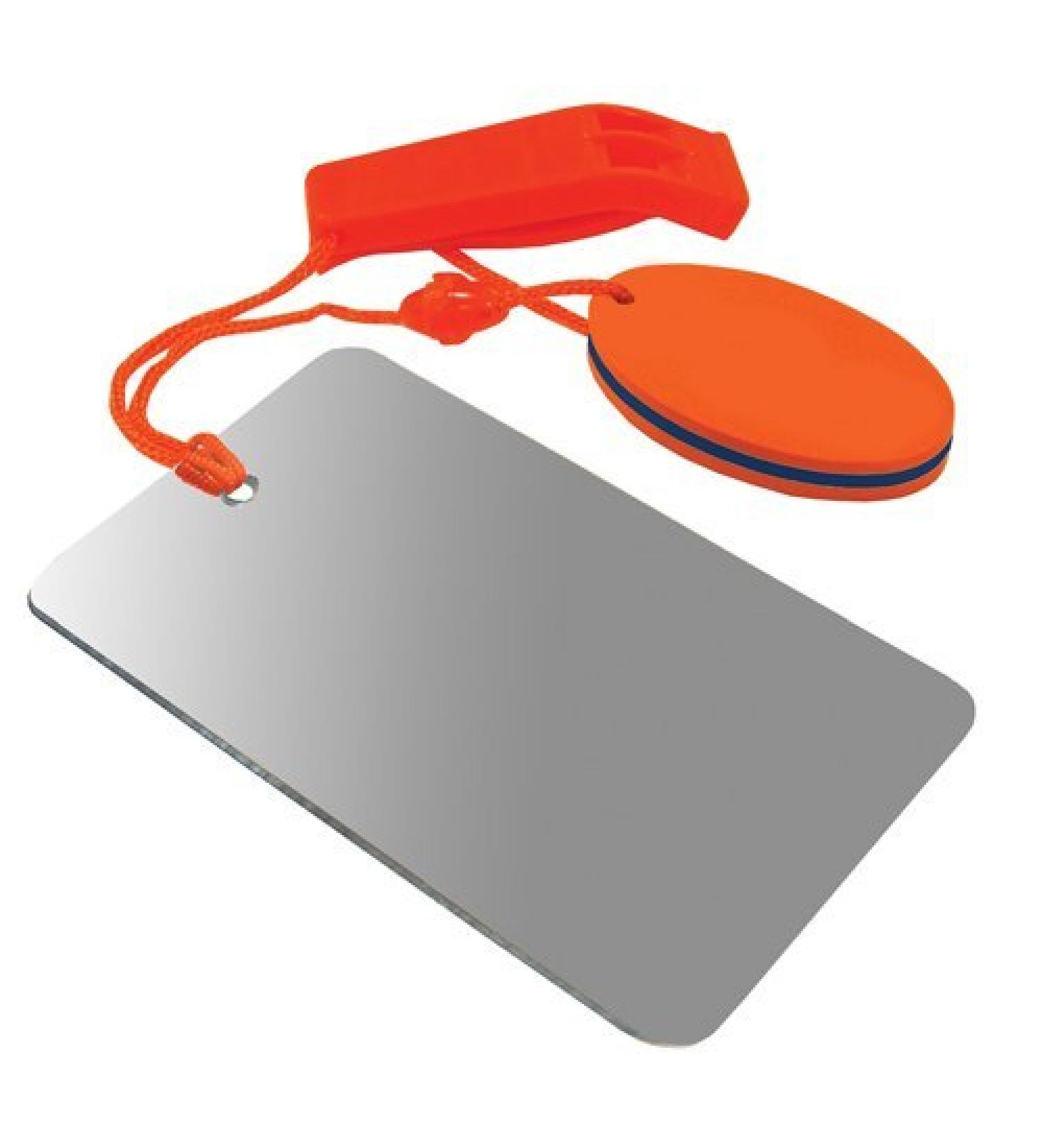 UST Find-Me Signal Mirror & Hear-Me Floating Whistle Combo with Three Wilderness Essentials in One Including a Signaling Mirror Emergency Whistle and Orange Float Great for Camping Backpacking and Survival