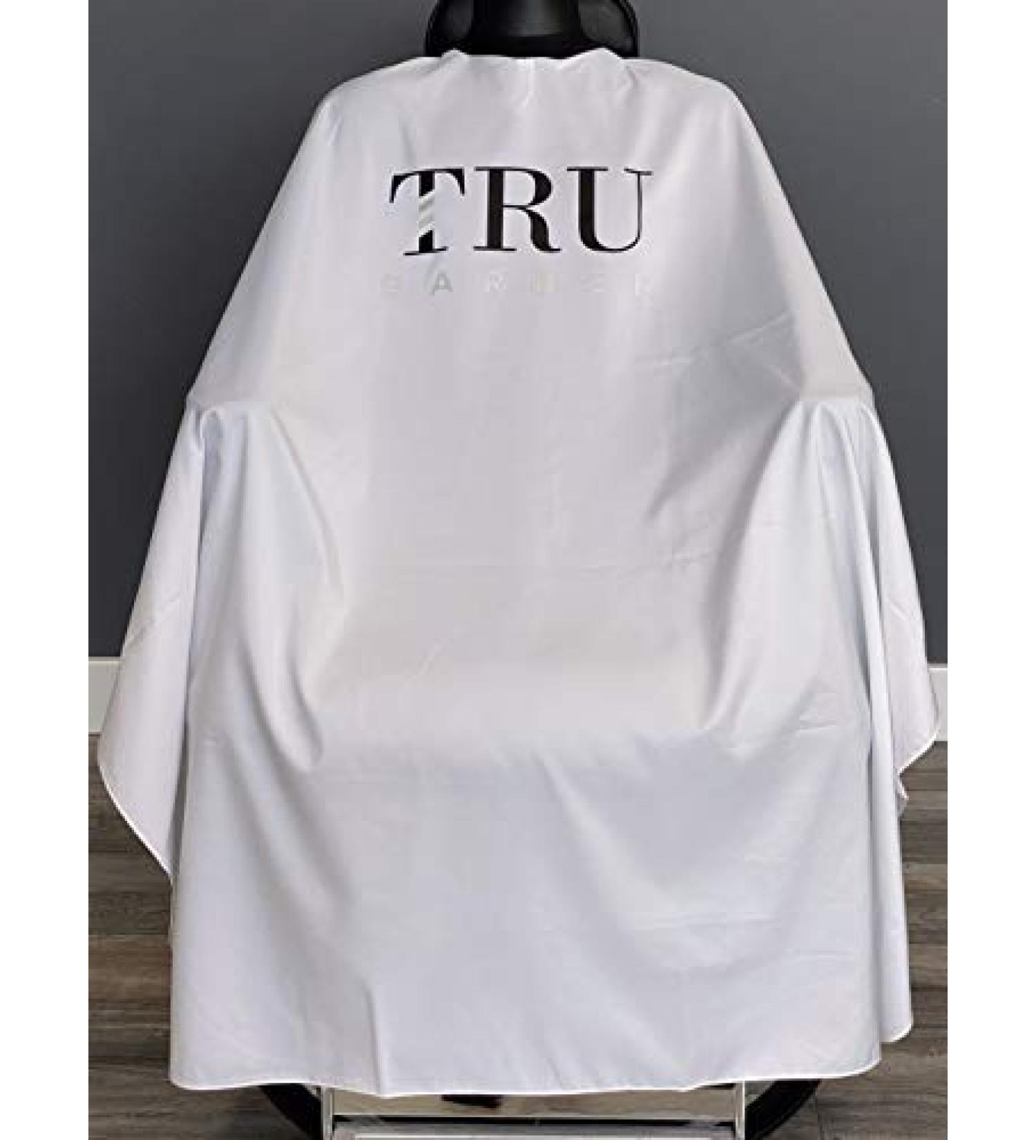 TRU BARBER Silicone Neck Cape Waterproof Polyester Salon Cape 50 x 58 White - Buy Online on SooperMarket.com