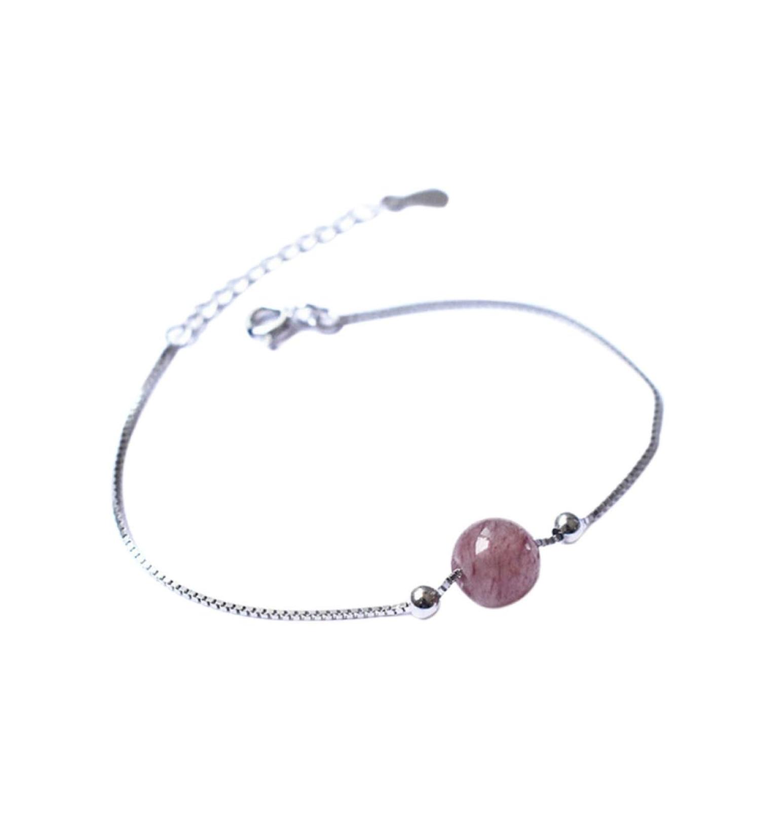 KESYOO Thin Bracelet Delicate Bracelet Cube Bracelet Jewelry Strawberry Crystal Silver Bracelet - Buy Online on SooperMarket.com