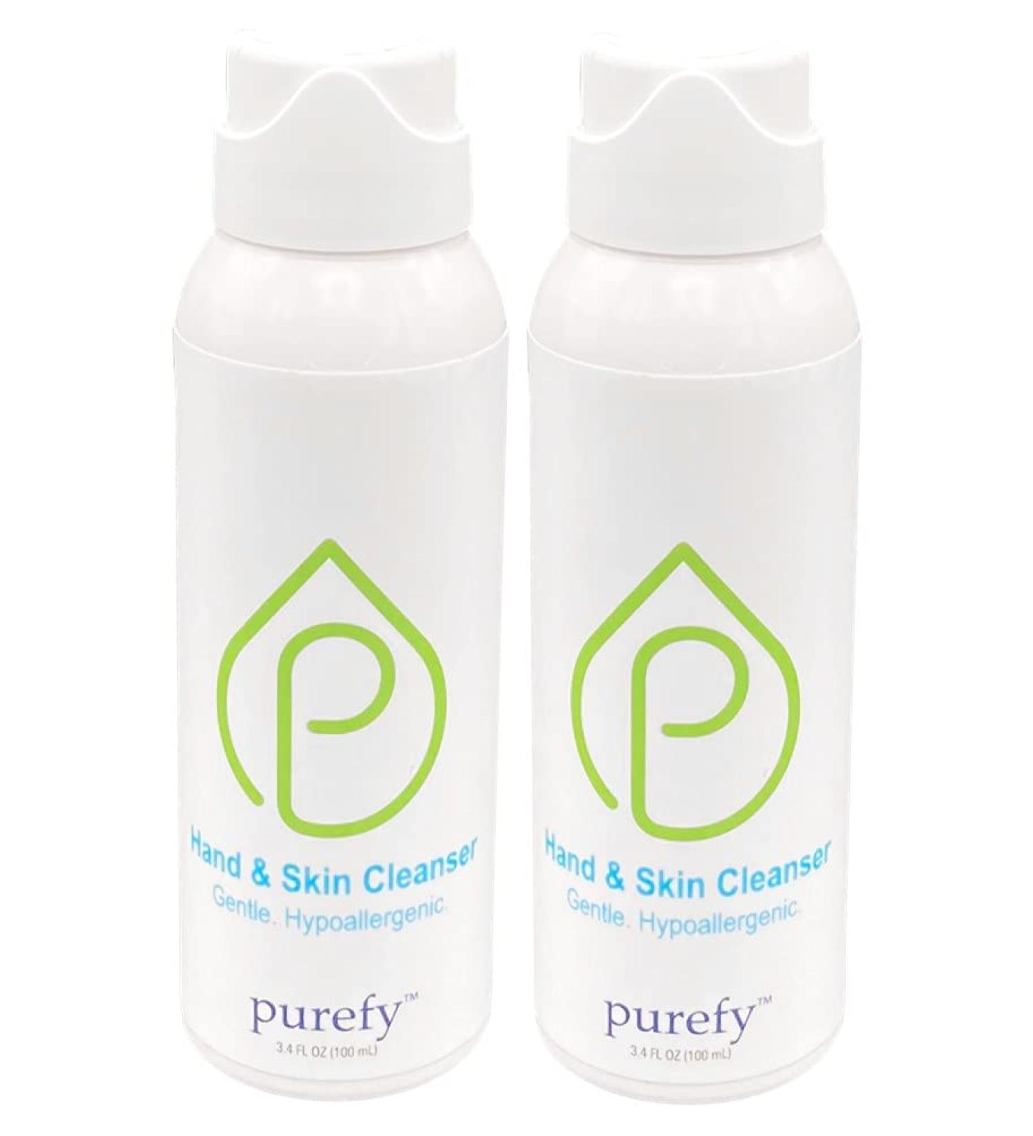 Buy Purefypro Hand and Skin Cleanser 100ml 2pk - Deep Cleansing Aersol Spray with Hypochlorous Technology | Non-Irritating & No Residue - Buy Online on SooperMarket.com
