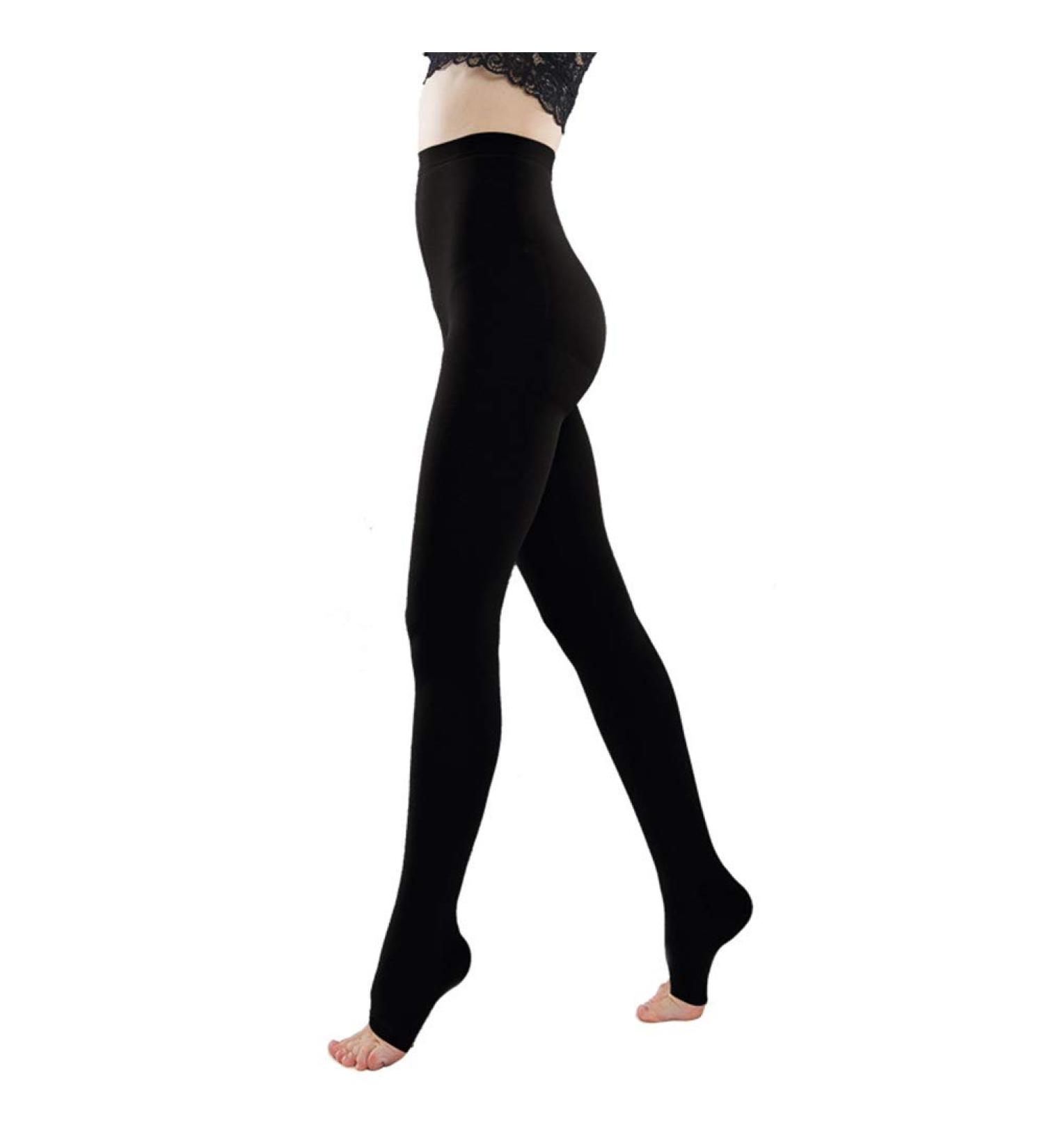 Haodasi Women Compression Pantyhose - 23-32mmHg Medical Support Stockings for Varicose Veins - Black Open Toe - Small - Buy Online on SooperMarket.com