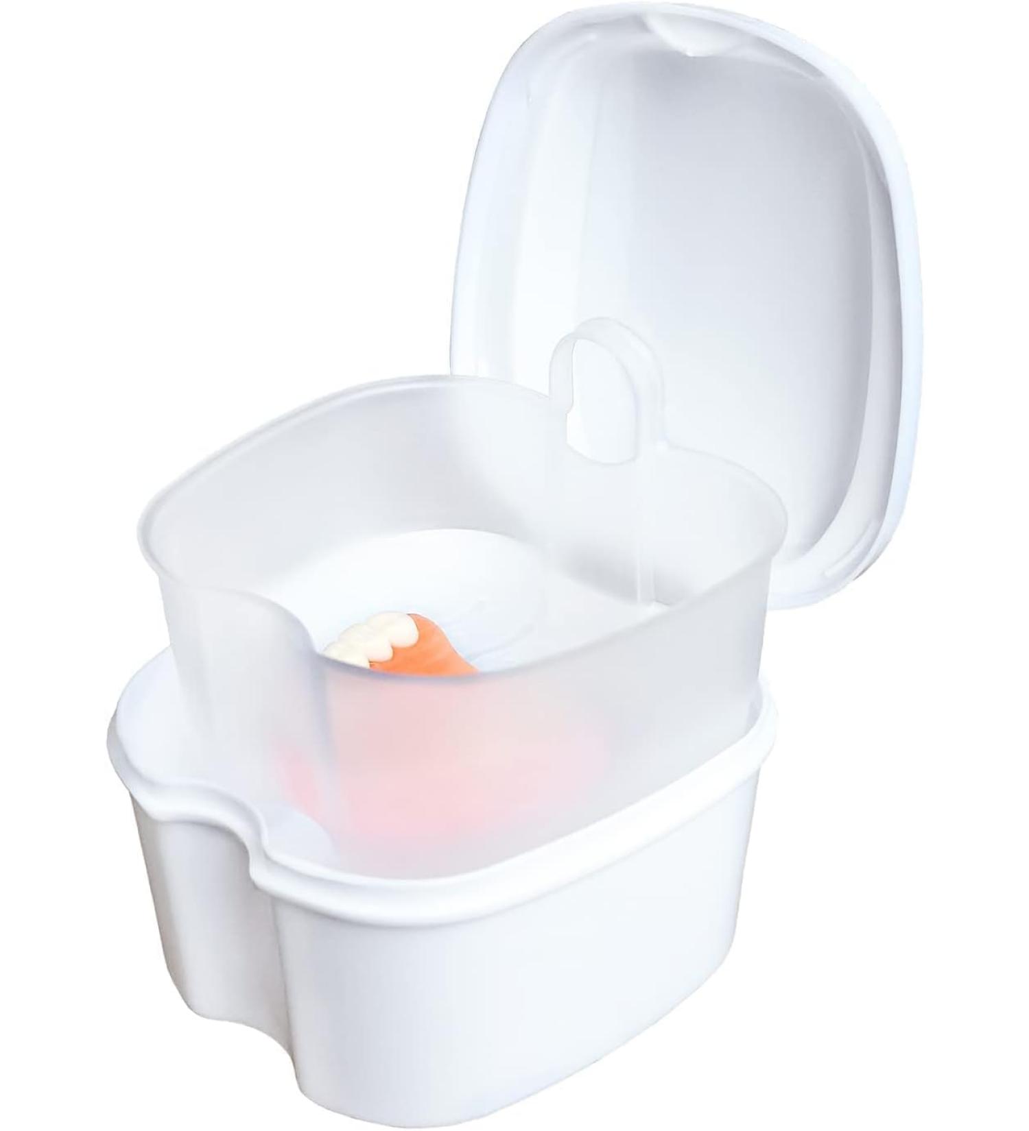 Denture Case Orthodontic Dental Retainer Box False Teeth Storage Container Dentures Container with Filter for Home & Travel White - Buy Online on SooperMarket.com