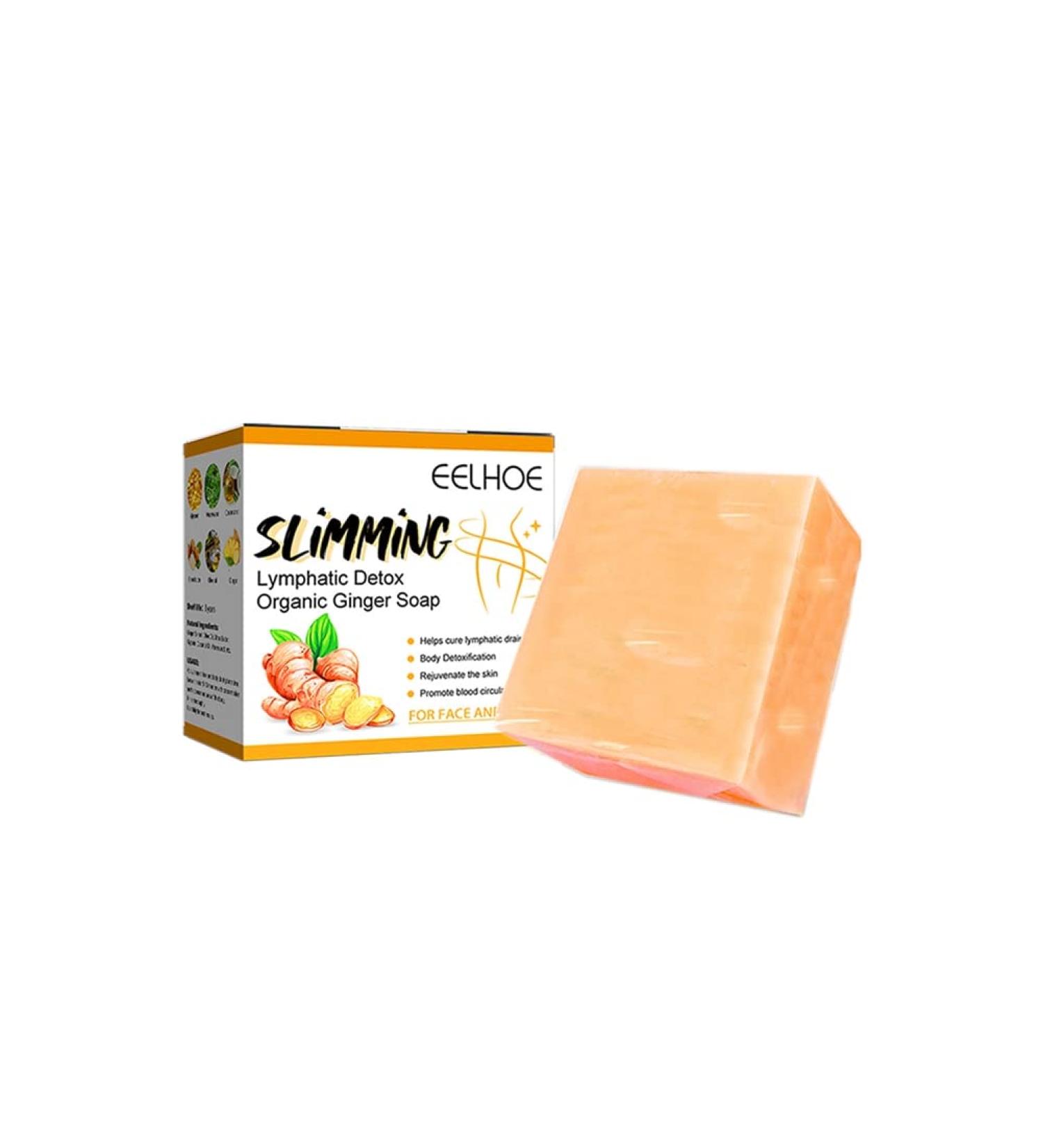 LICHENGTAI Ginger Bar Soap Lymphatic Detox Organic Ginger Bath Soap Natural Organic Ginger Soap Bar for Swelling and Pain Relief Natural Lymphatic Drainage Ginger Soap for All Skin Types - Buy Online on SooperMarket.com