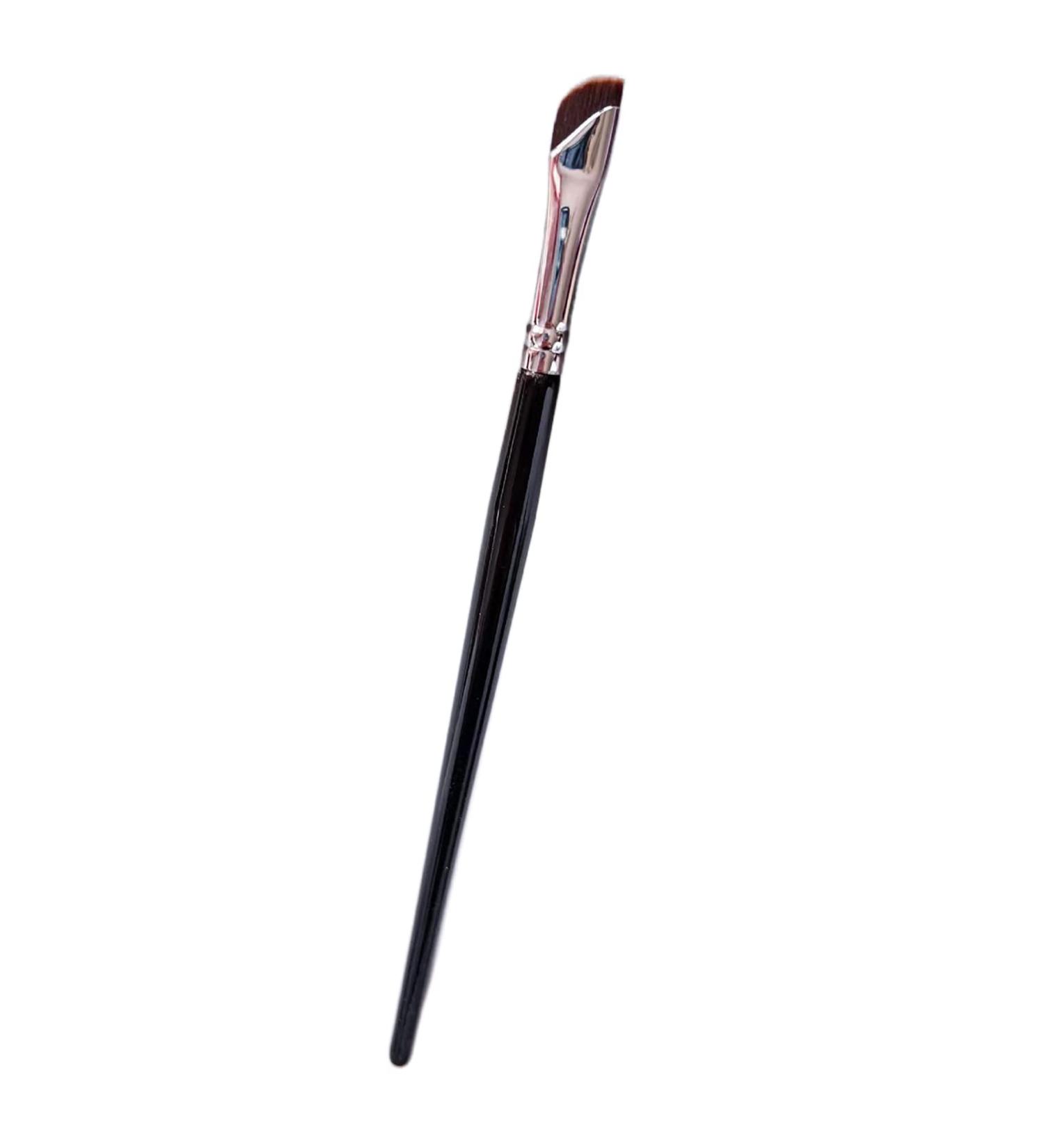 Worparsen Makeup Brush Non-fluffy Precision Angled Liner Pointing Makeup Brush Makeup Fine Oblique Angle Black
