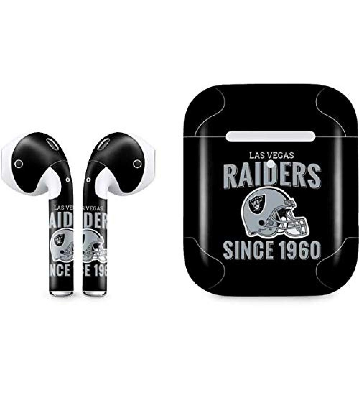 NFL Las Vegas Raiders Helmet Design AirPods Skin by Skinit - Compatible with Wireless Charging Case - Buy Online on SooperMarket.com