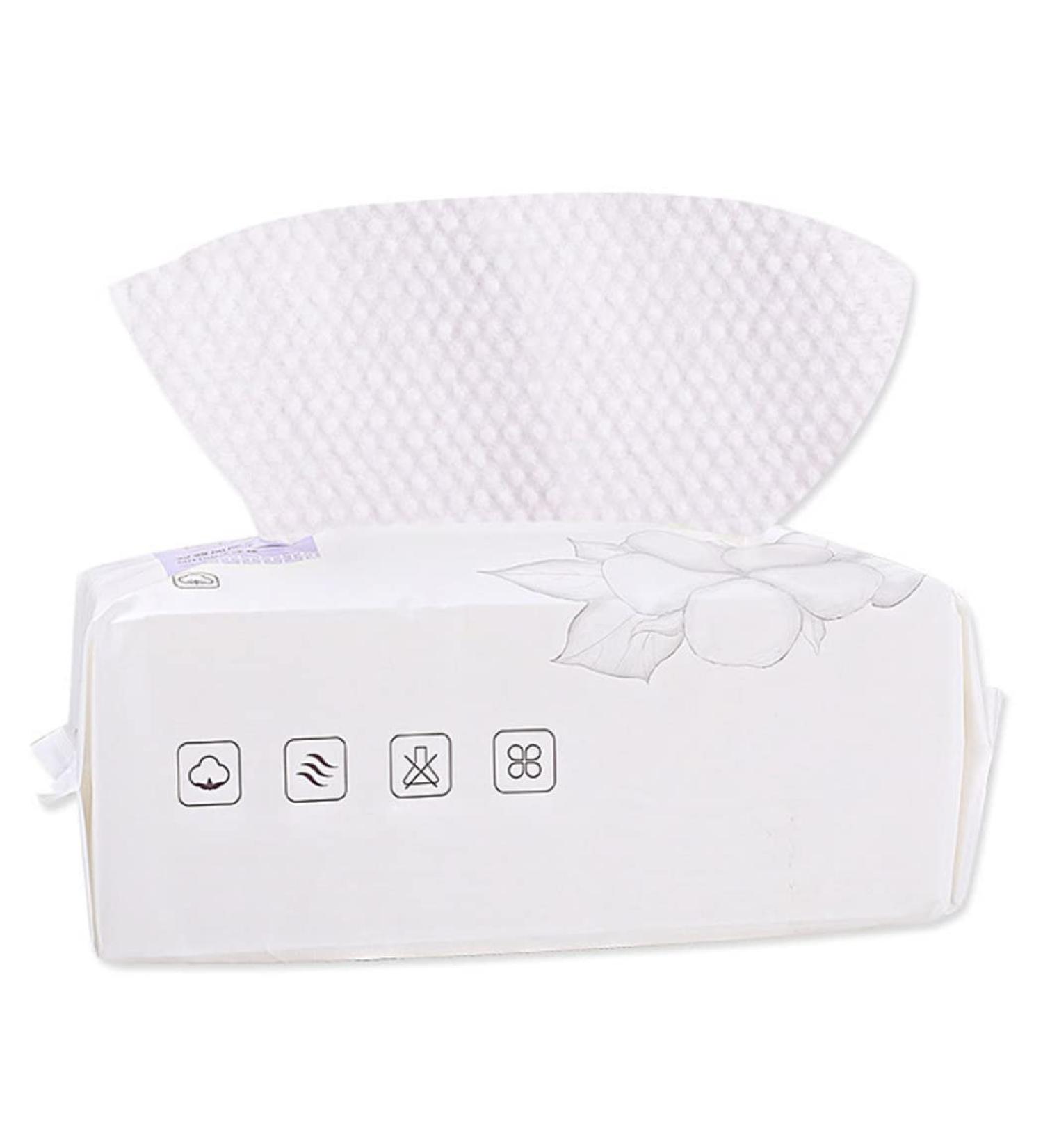 100PCS Disposable Face Towels - Facial Cleansing Tissue & Makeup Remover Cotton Wipes | Fast International Shipping - Buy Online on SooperMarket.com
