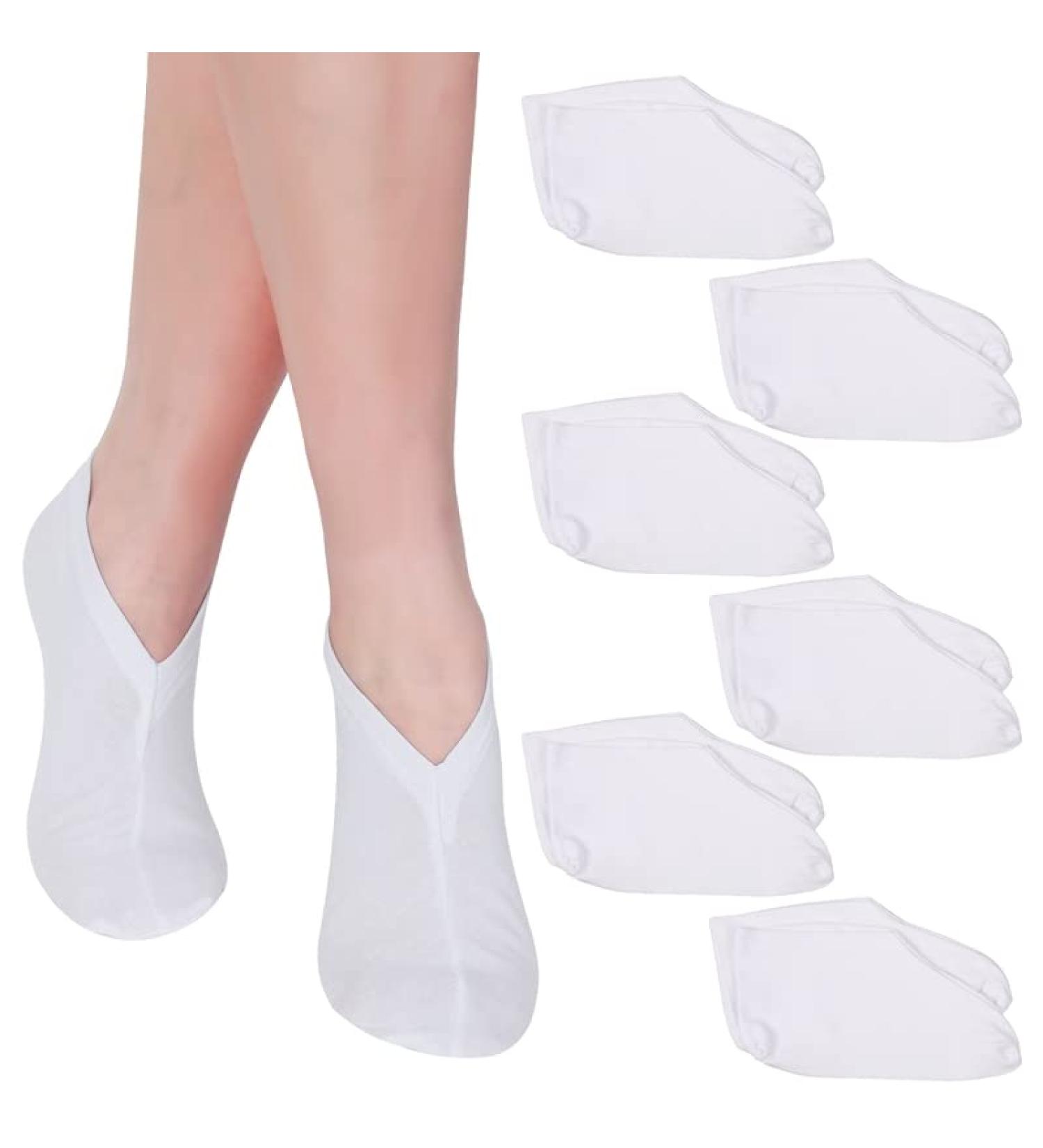 Heyu-Lotus Moisturizing Socks - 6 Pairs Overnight Foot Spa Cotton Socks for Dry Cracked Feet - Buy Online on SooperMarket.com