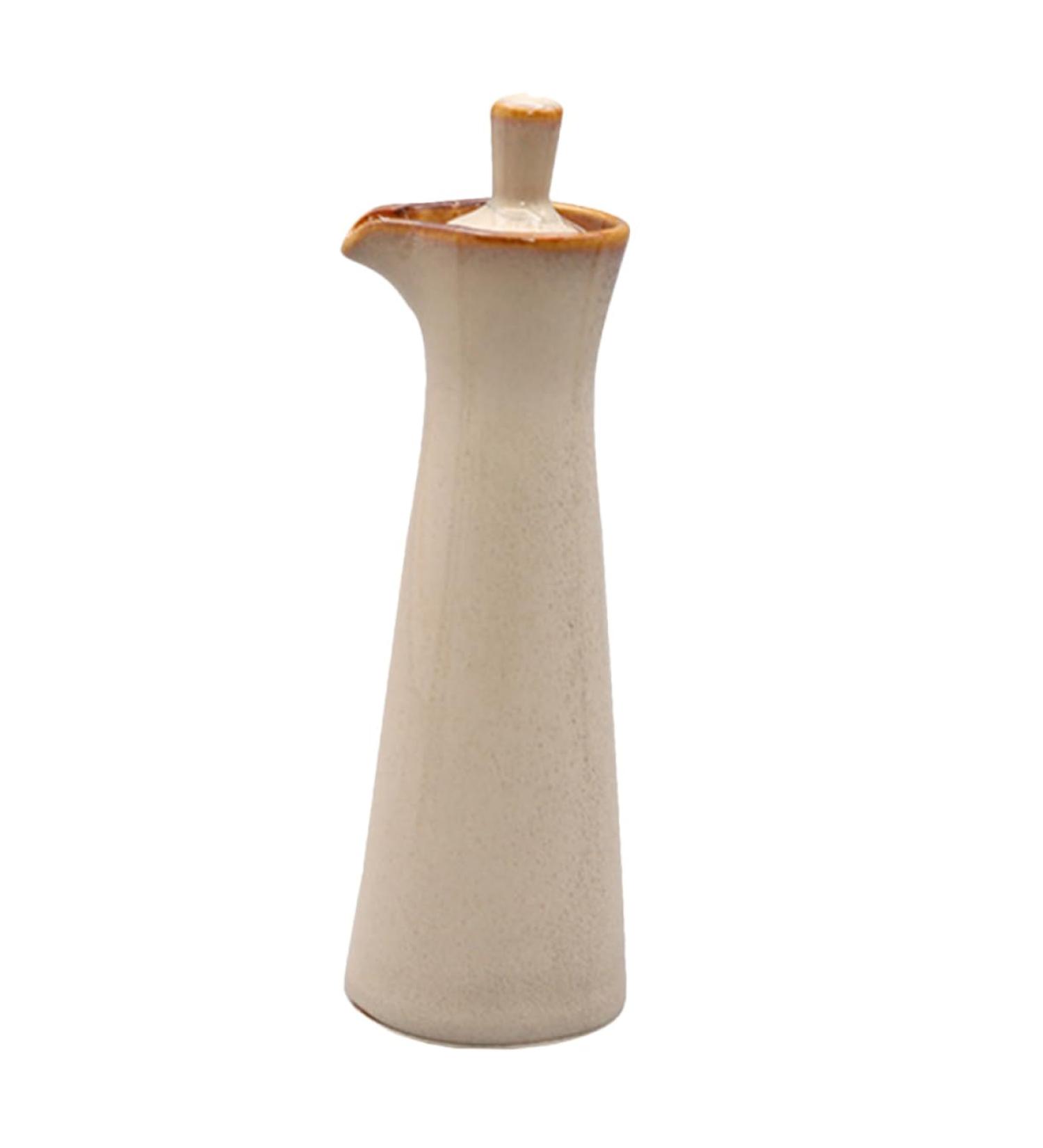 Zerodeko Condiment Bottles Kitchen Gadget Kitchen Things Condiment Canister Soy Sauce Can Kitchen Sauce Holder Liquid Condiment Dispenser Jug for Oil Vinegar Cruet Syrup Ceramics Olive Oil 5X15CM Beige - Buy Online on SooperMarket.com