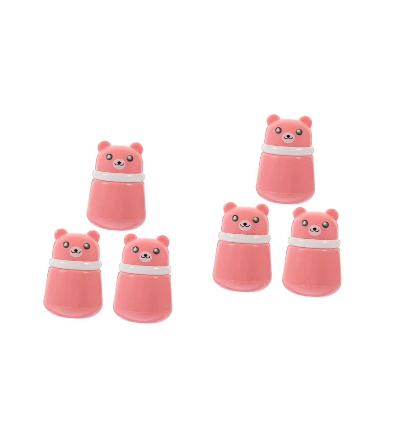 Beavorty 6-Piece Baby Powder Puff Set with Storage Bottle | Travel-Friendly Kit for Newborns | Loose Powder Sponge Container | Pink, 10x7CM - Buy Online on SooperMarket.com