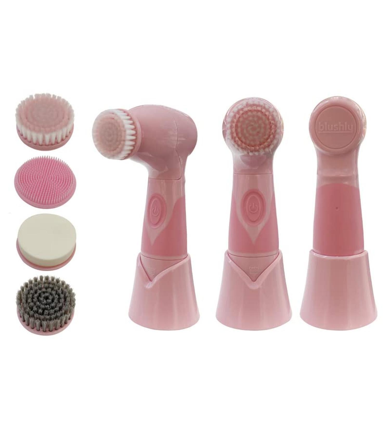 Blushly Facial Cleansing Brush - 360 Degree Exfoliating Facial Brush - Skin Care Routine Essential for Deep Cleaning - Pink - Buy Online on SooperMarket.com