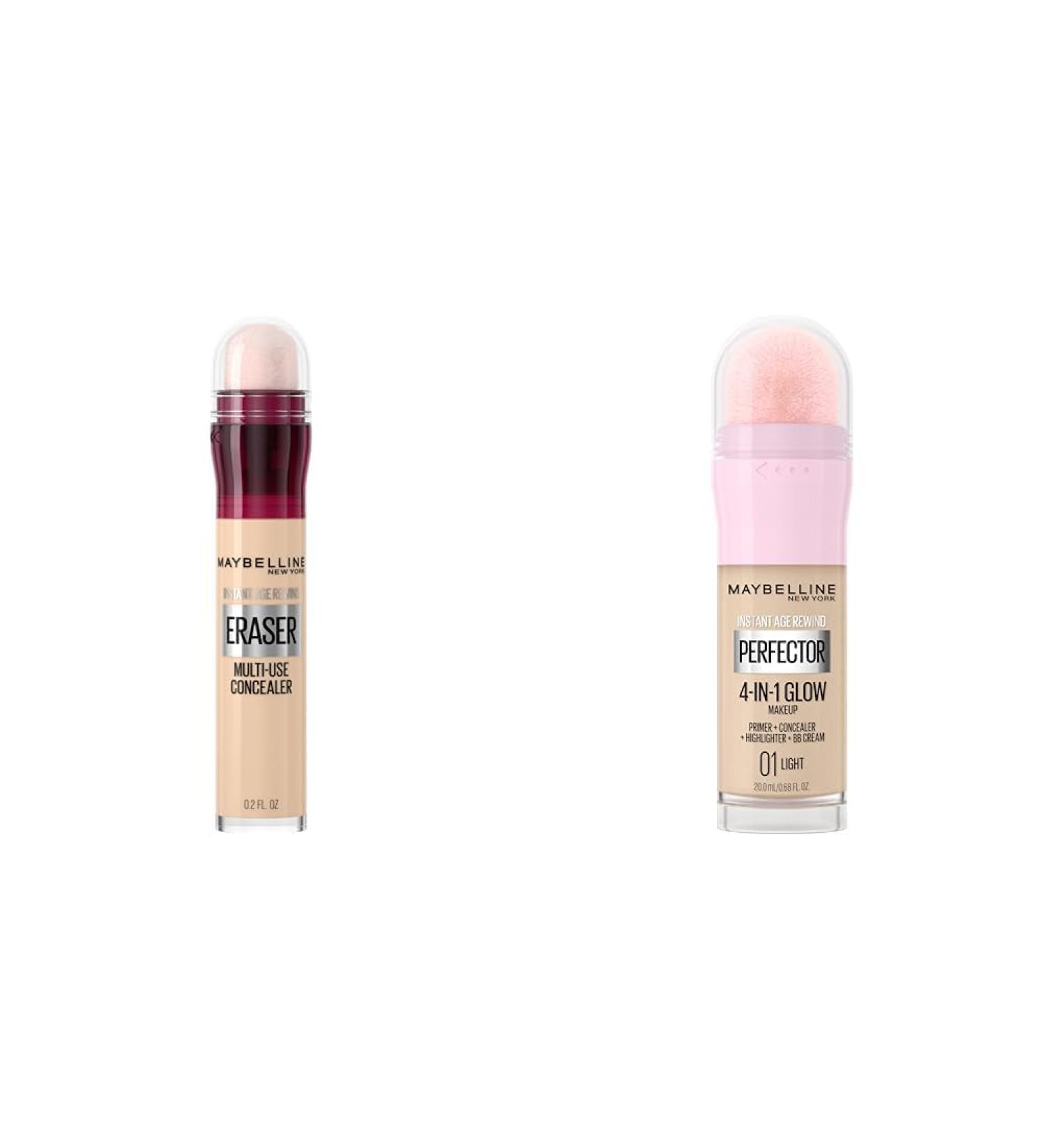 Maybelline New York Concealer Instant Age Rewind Ivory 6 Milliliters (Packaging May Vary) & New York Instant Age Rewind - Face Makeup Instant Perfector 4-In-1 Glow Makeup Light - Buy Online on SooperMarket.com