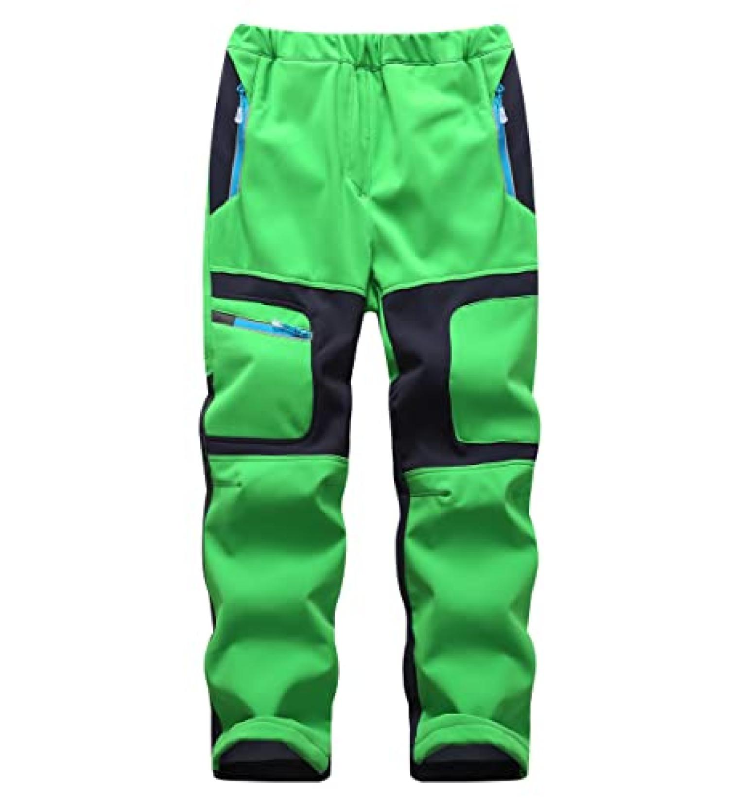 Hiheart Waterproof Softshell Hiking Pants - Kids Outdoor Snow Trousers (Green, 7-8 Years) - Buy Online on SooperMarket.com