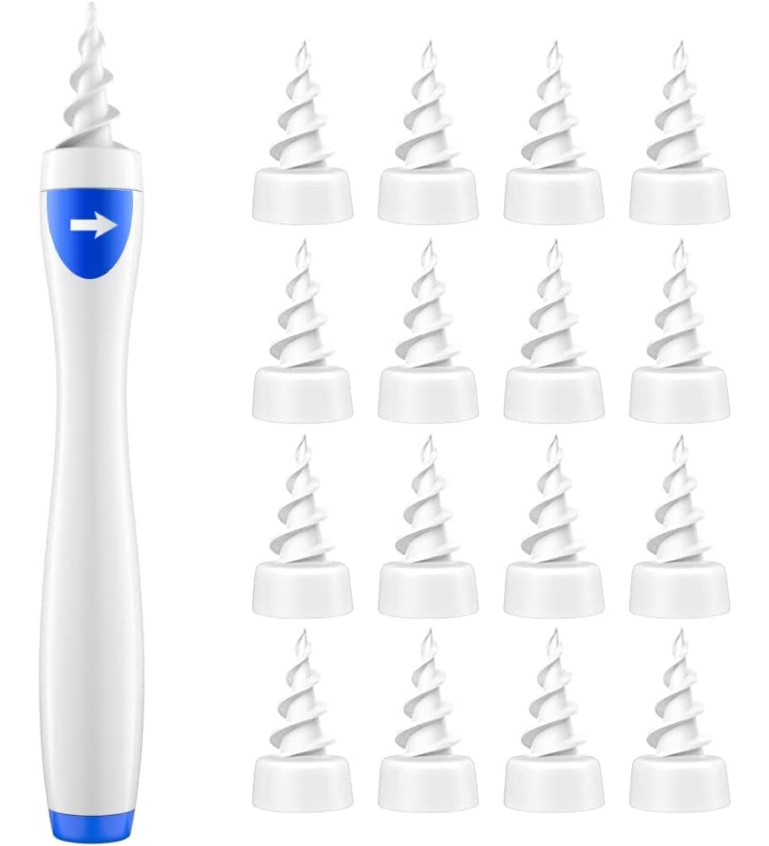 Dr.Johnes Q-Grips Ear Wax Remover - Safe Spiral Ear Cleaner with 16 Replacement Tips - Buy Online on SooperMarket.com
