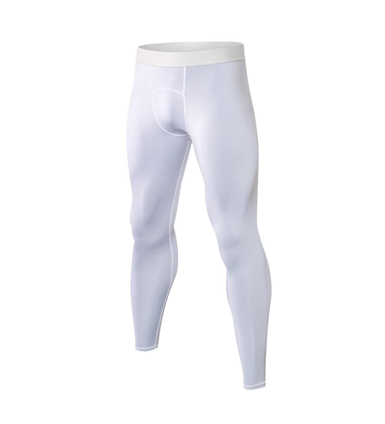 CARGFM Men's Compression Pants - White Small | Basketball Tights, Leggings, Yoga, Running, Sports Workout Baselayer - Buy Online on SooperMarket.com