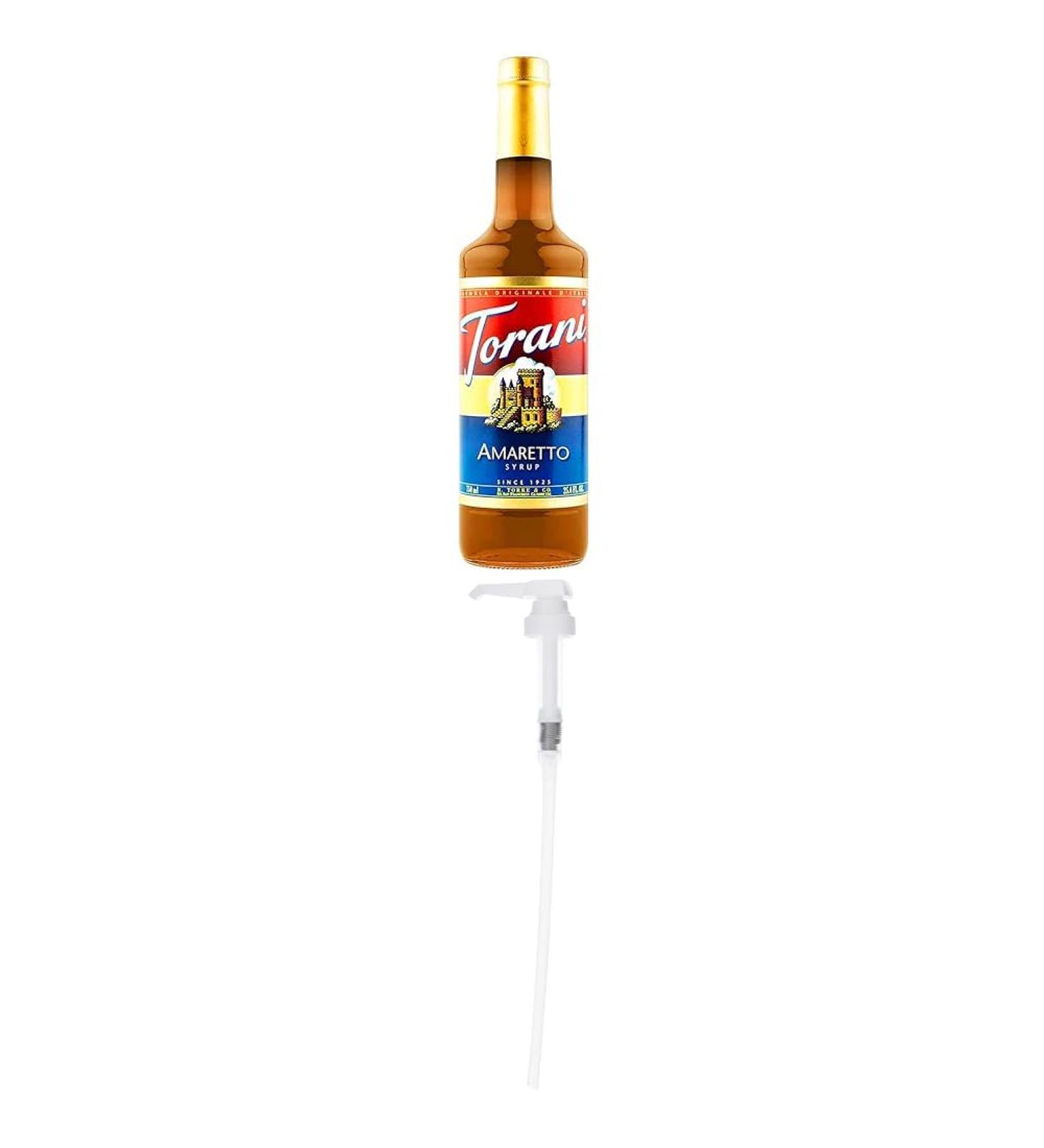 Torani Amaretto Flavour Syrup 750 Milliliter and Torani Flavored Flavour Syrup Pump for 750ml