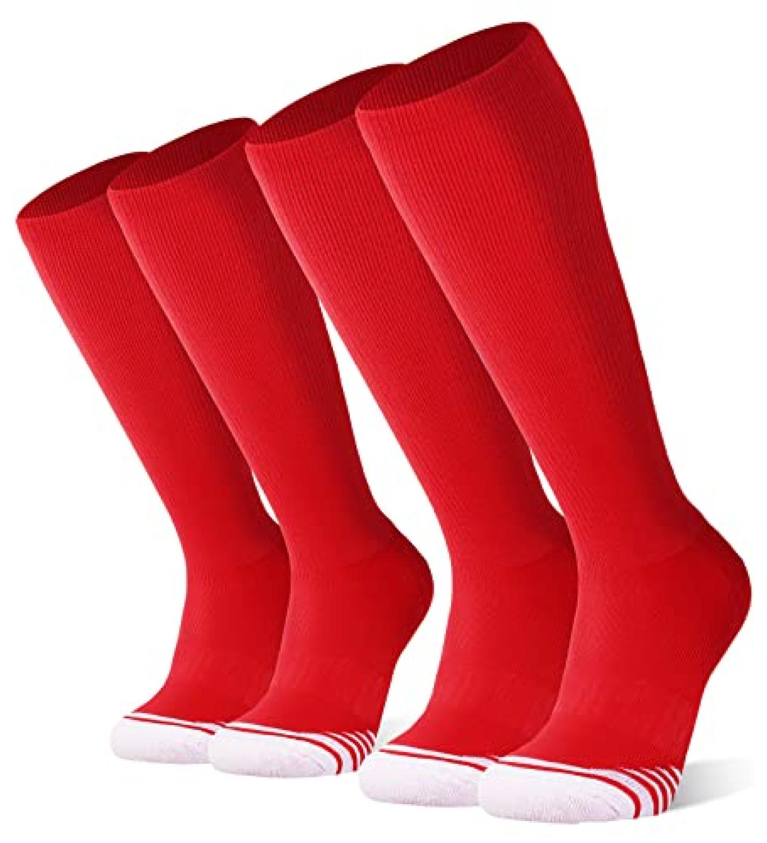 FITRELL Over-the-Calf Knee High Baseball Soccer Softball Socks (2 Pack) - Red - Medium - Buy Online on SooperMarket.com