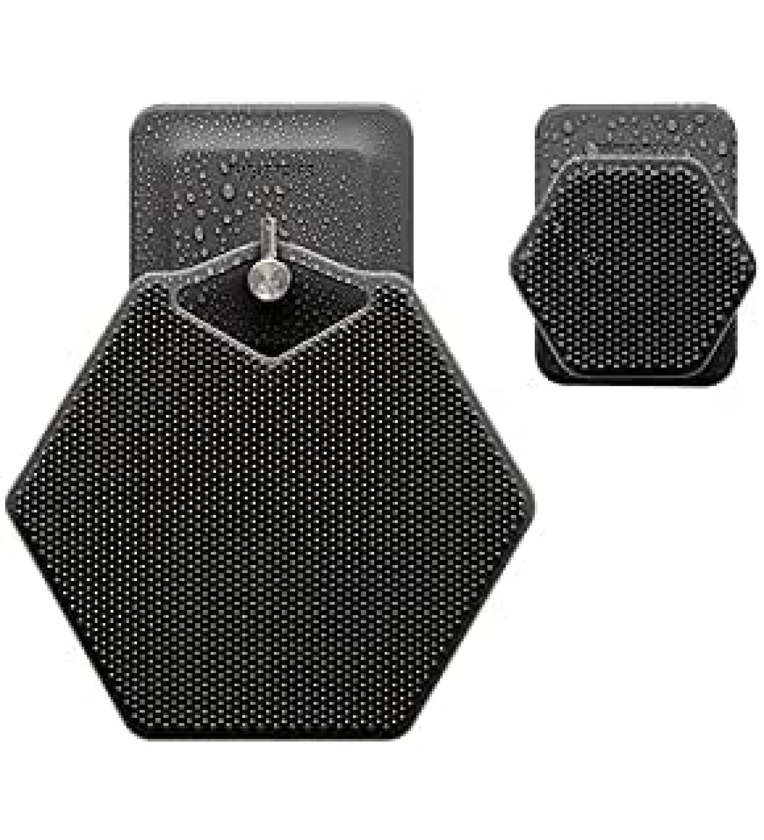 Tooletries Ultimate Scrubber Set - 2x Scrubbers & Holders - Silicone Organizer for Shower & Bathroom - Silicone-Grip Technology - Charcoal - Buy Online on SooperMarket.com