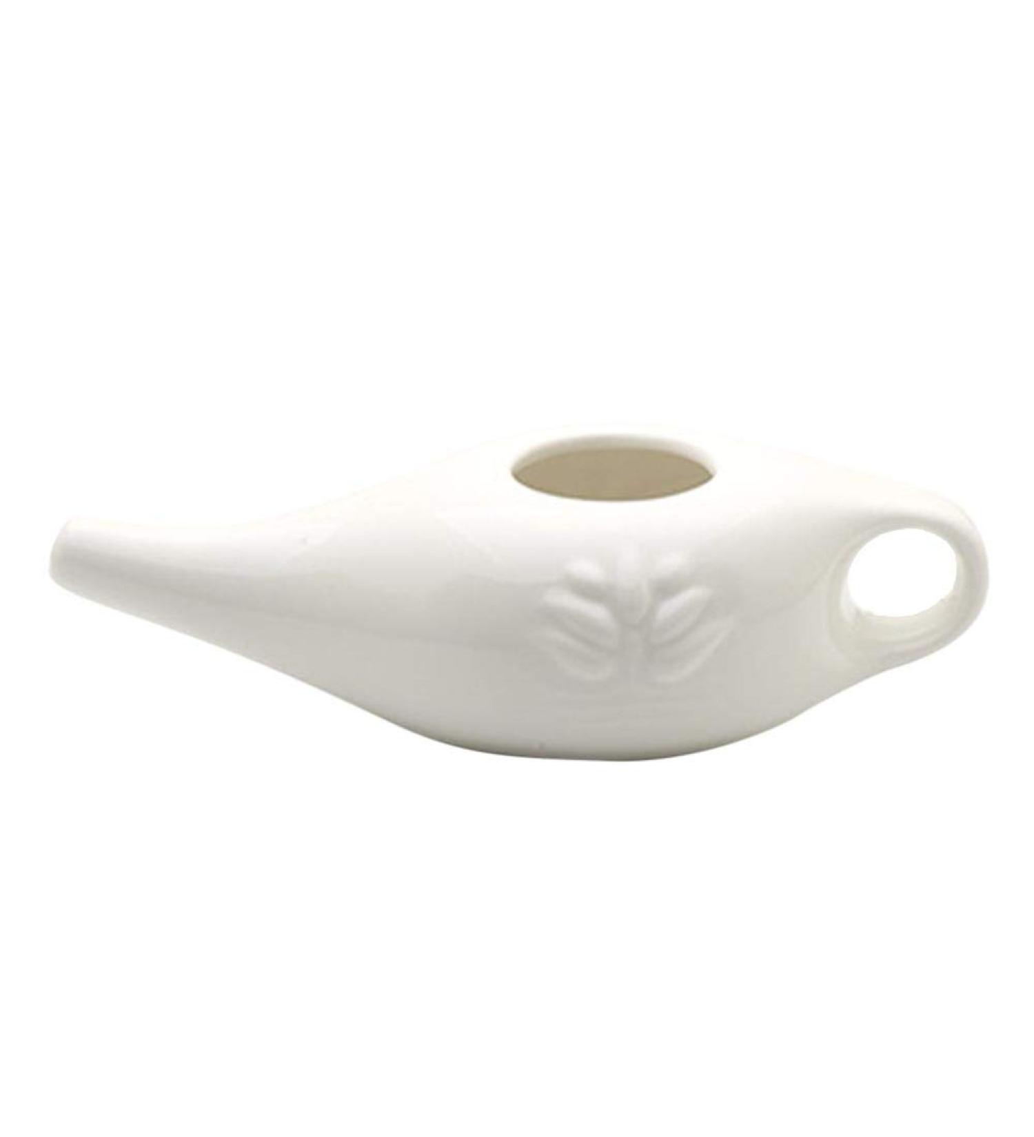 boomprospect Sinus Wash Pot Ceramic Neti Pot for Nasal Cleansing | Compact and Travel-Friendly Design | Natural Treatment for Sinus White - Buy Online on SooperMarket.com