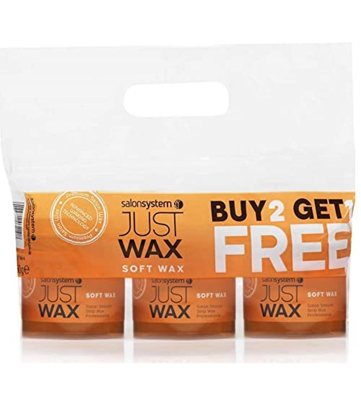 Salon System Just Wax Traditional High Performance Soft Wax for Sensitive Skin 450g 3 Pack