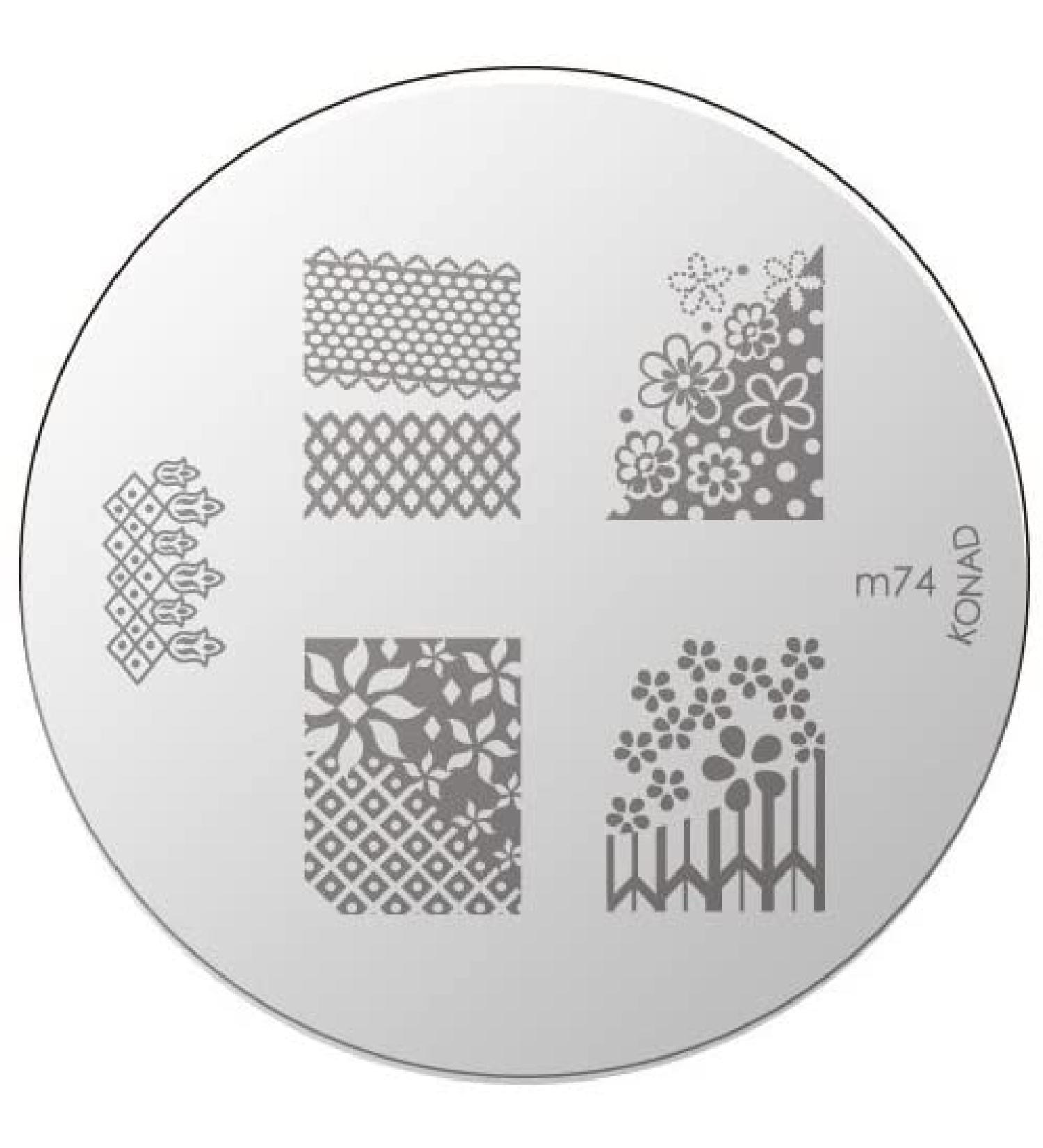 Konad stencil stamping stamping stencil M74