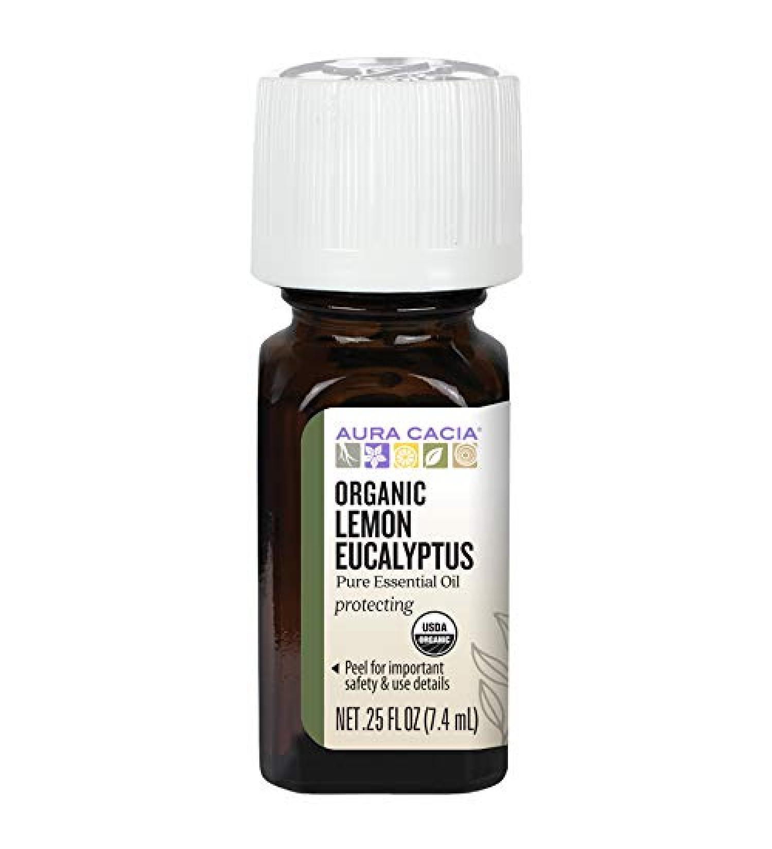 Buy Aura Cacia Organic Lemon Eucalyptus Essential Oil 0.25 fl. oz | Pure Corymbia citriodora - Buy Online on SooperMarket.com