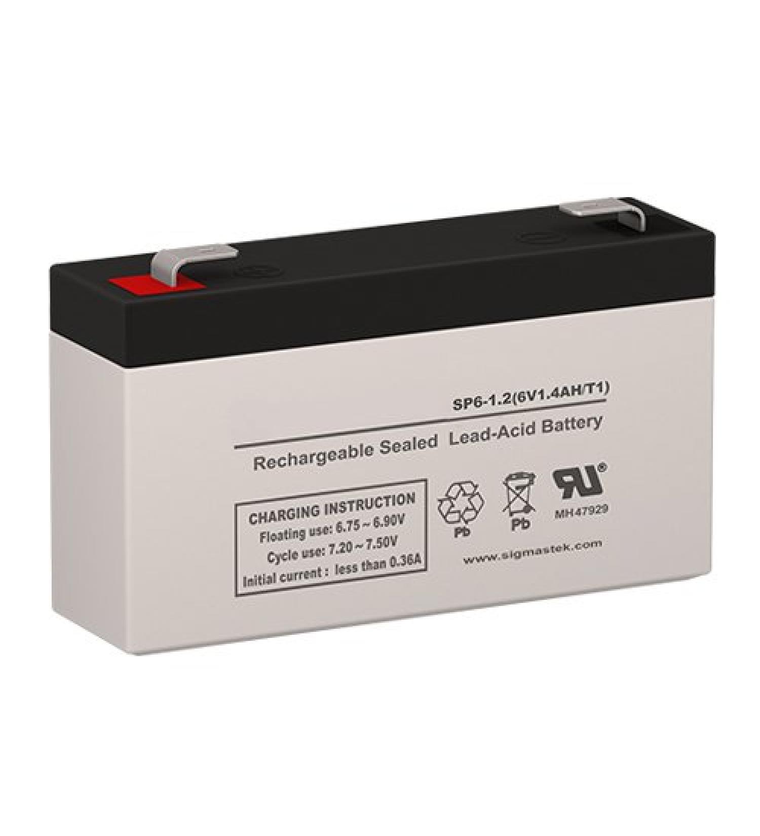 UB613 (D5731) 6 Volt 1.4 AmpH SLA Replacement Battery with F1 Terminal