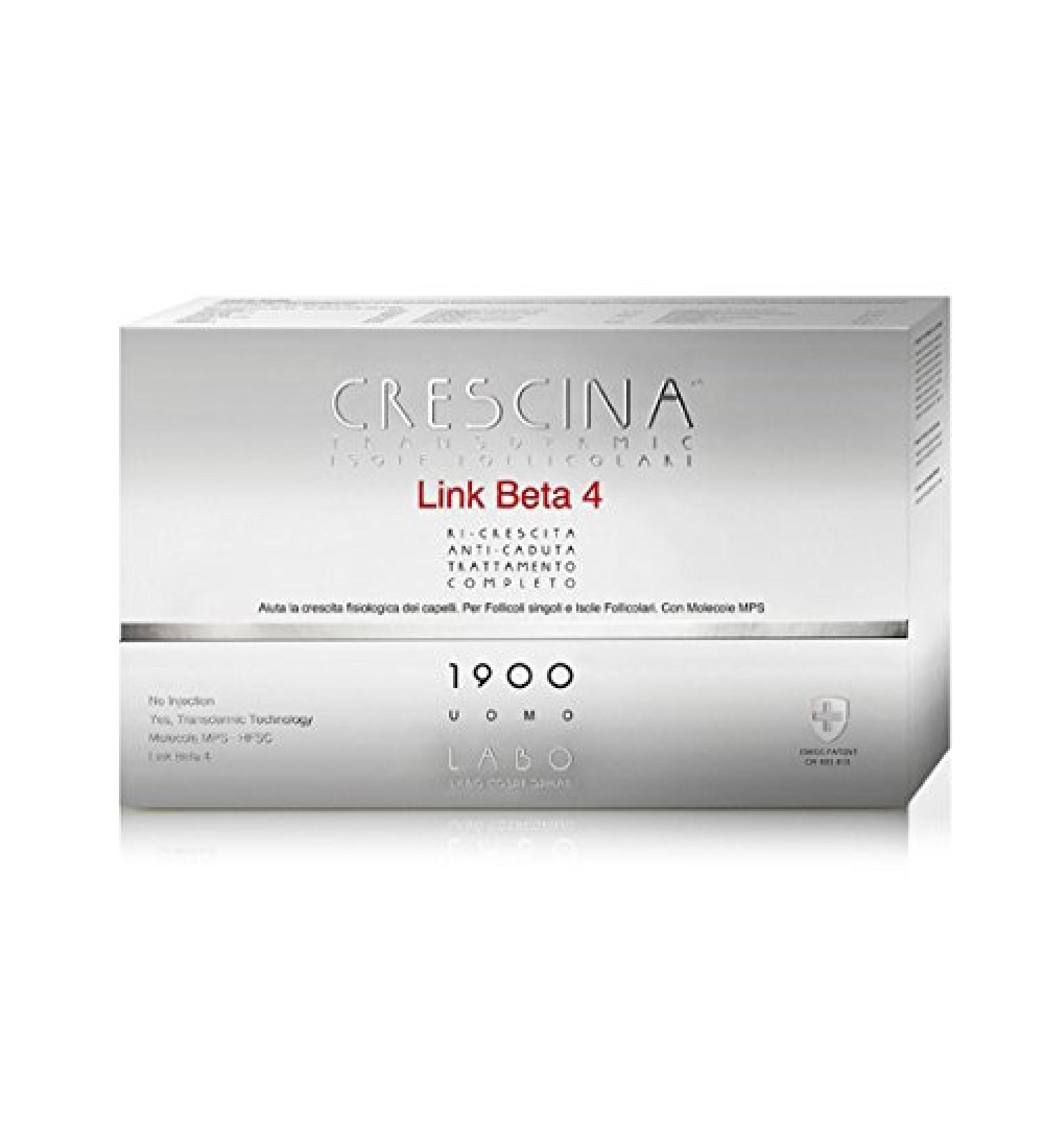 Labo Crescina Follicolare Islands Link BETA-4 Anti-Hair Loss Complete Treatment 1900 Men 10+10 Ampoules