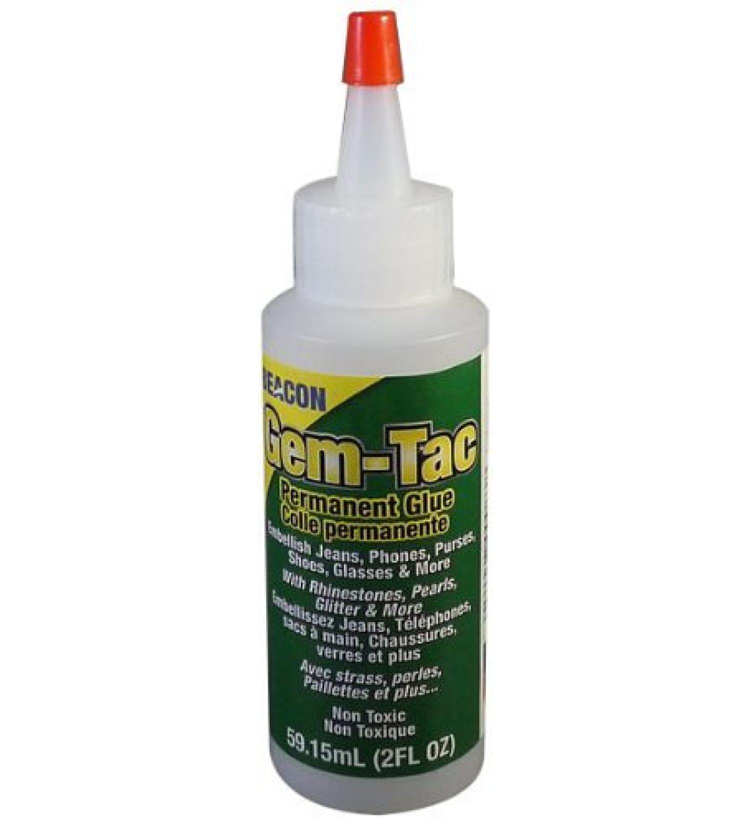 Beacon Adhesives Gem Tac Permanent Adhesive, 2-Ounce White