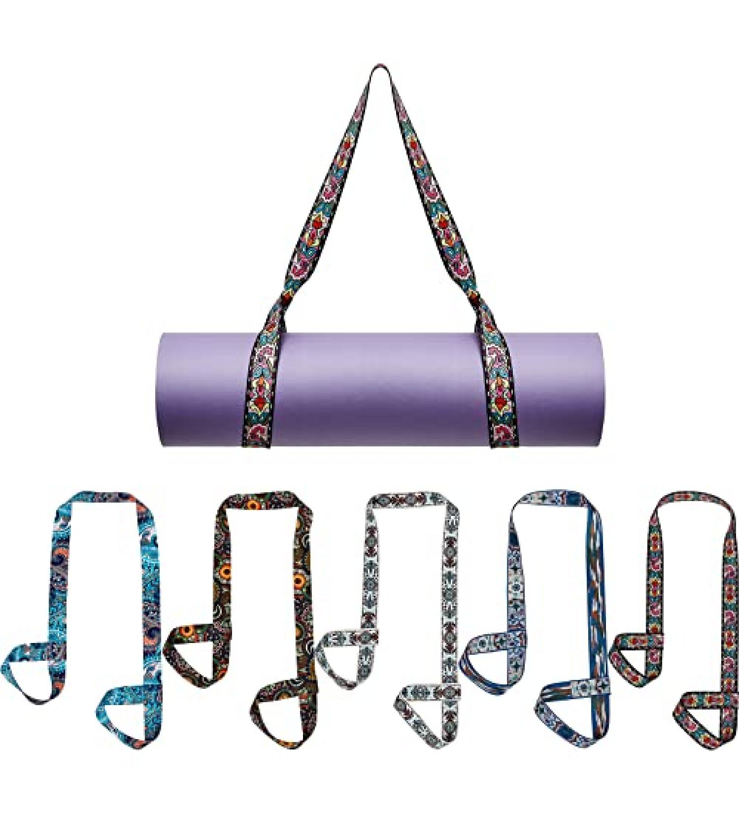 5 Pcs Adjustable Yoga Mat Strap and Carrier - Thick Stretching Strap for Carrying Mat - 5 Styles Yoga Mat Sling for Men and Women - Buy Online on SooperMarket.com