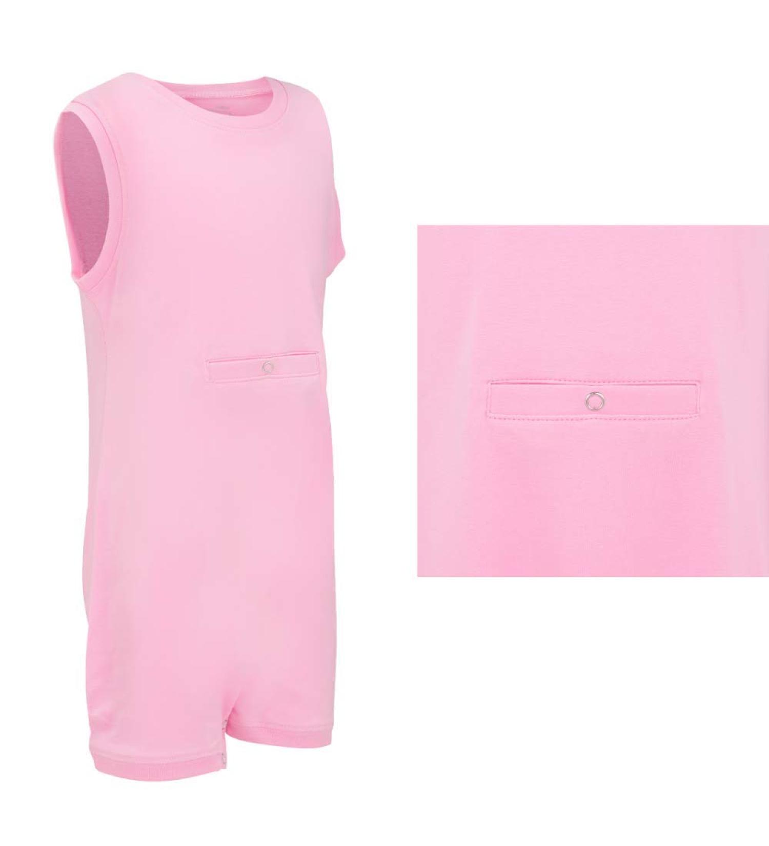 SpecialKids Popper Vest Sleeveless Bodysuit | Adaptive Clothing for Children 11-12 Years | Pink - Buy Online on SooperMarket.com