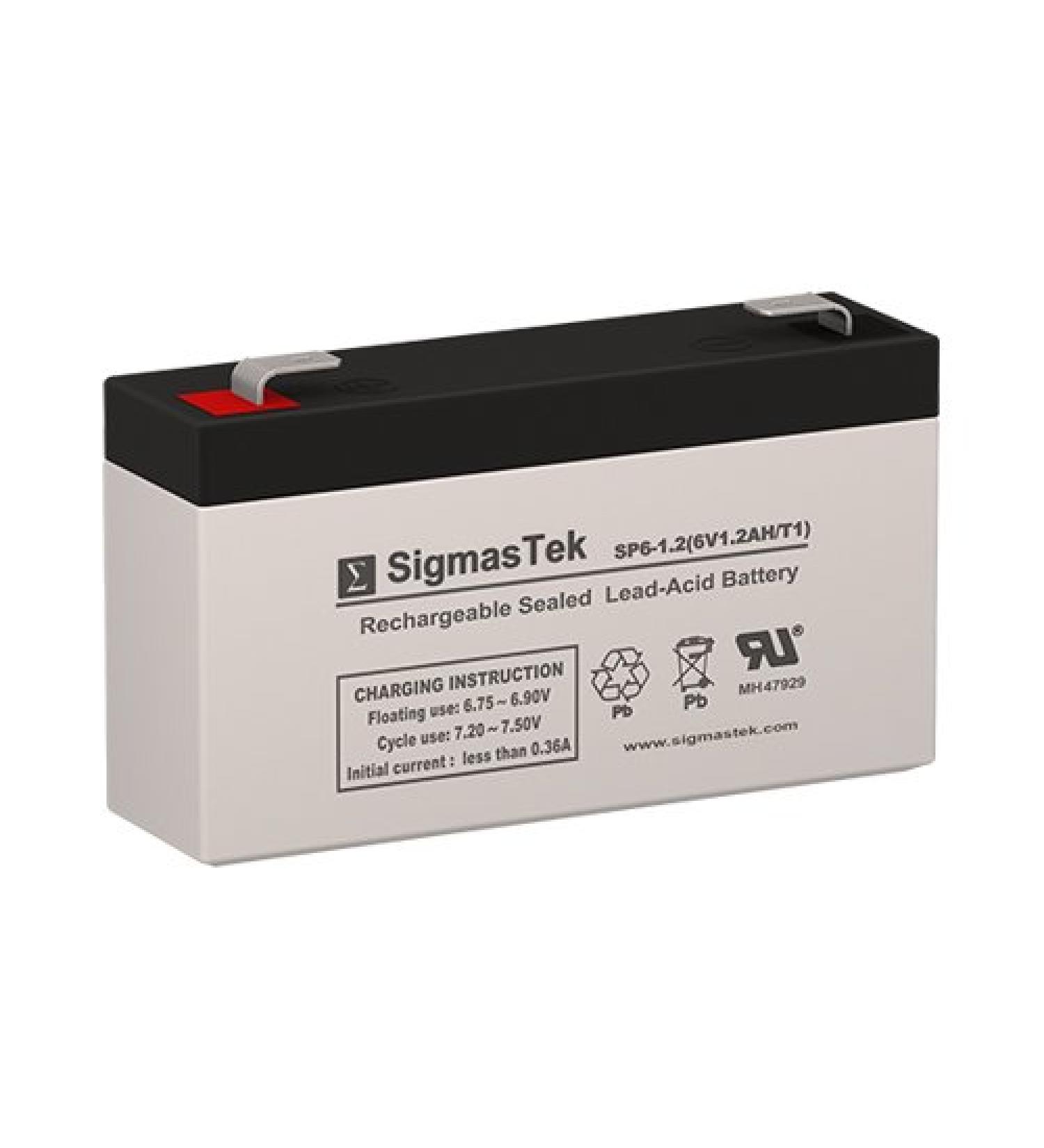 6 Volt 1.2 Amp A50612S Replacement Battery by SigmasTek