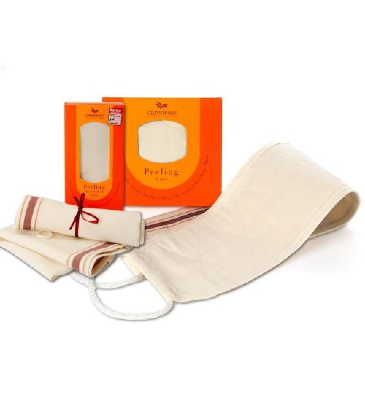 Carenesse Natural Body Peeling Set - Eco-Friendly Exfoliating Glove & Hammam Belt for Effective Skin Care | Chemical-Free & Plastic-Free Exfoliation - Buy Online on SooperMarket.com