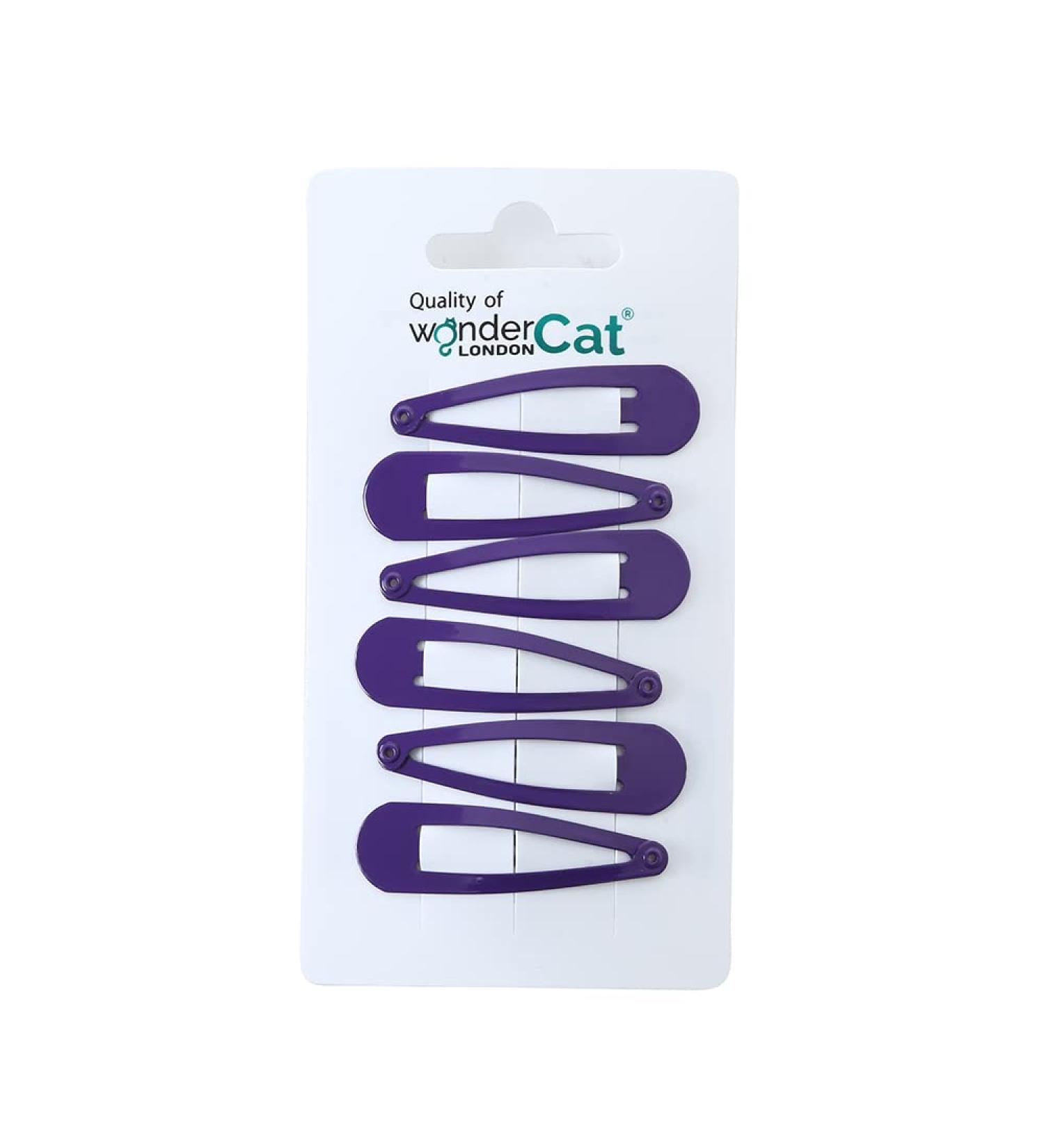 6 PCS Metal Snap Hair Clips - Purple Hair Grips 5CM Long - Buy Online on SooperMarket.com
