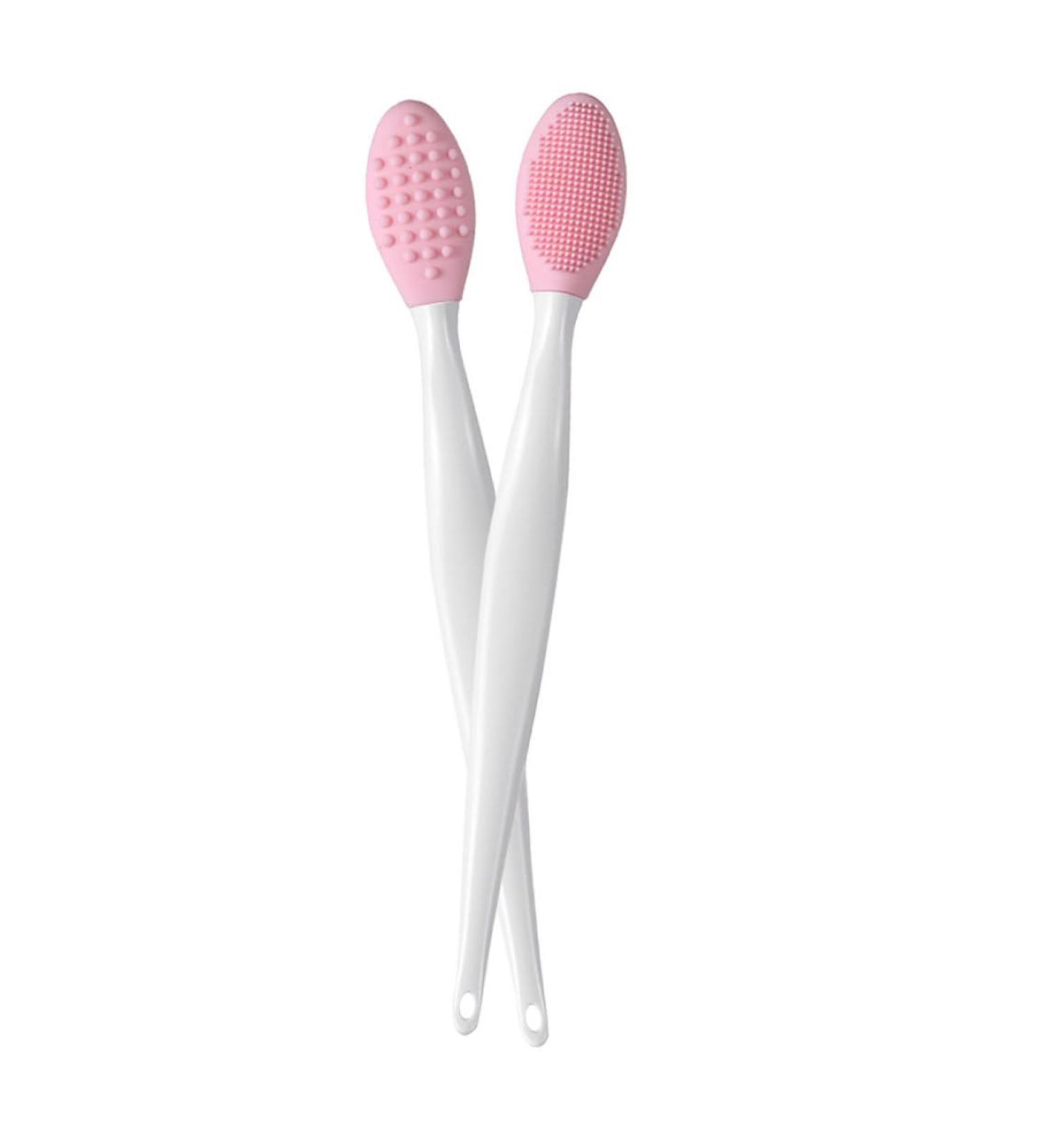Silicone Lip Brush & Nose Scrubber Set - 2PCS Soft Double-Sided Blackhead Cleaner & Exfoliant - Perfect for Flawless Skin - Buy Online on SooperMarket.com