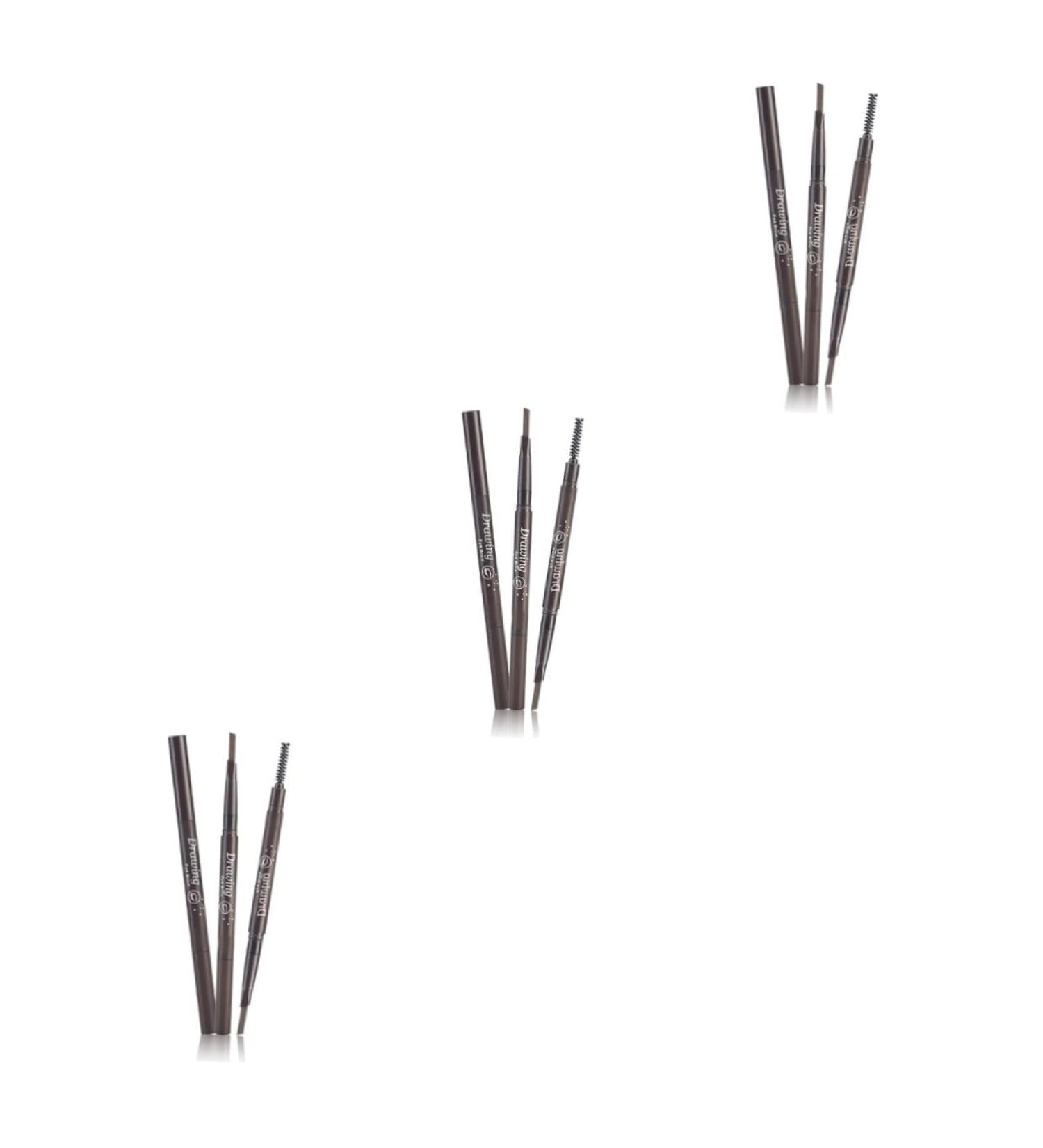 PLAFOPE 3pcs 2 1 Eyebrow Brush Eyebrow Pencil Waterproof Brow Pencil Makeup Sharpener Stand Microblading Pen - Buy Online on SooperMarket.com