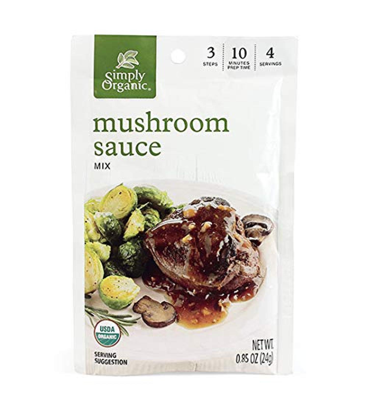 Simply Organic Mushroom Sauce Mix, Certified Organic, Vegetarian, Gluten-Free | 0.85 oz | Pack of 3