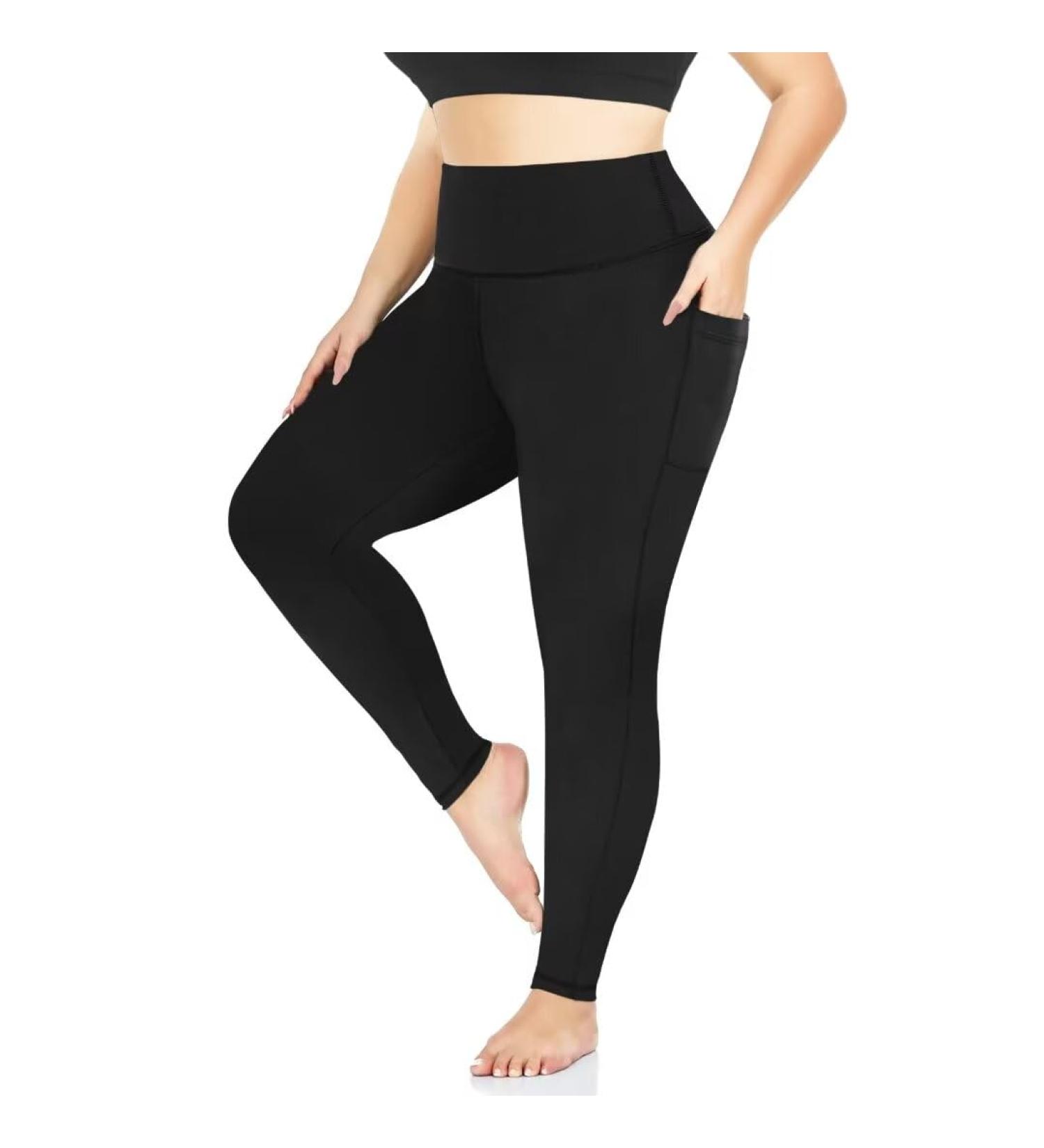 Buy TNNZEET Plus Size Leggings for Women - High Waist with Pockets Large Sizes 3XL - Perfect for Sports & Gym Black - Buy Online on SooperMarket.com