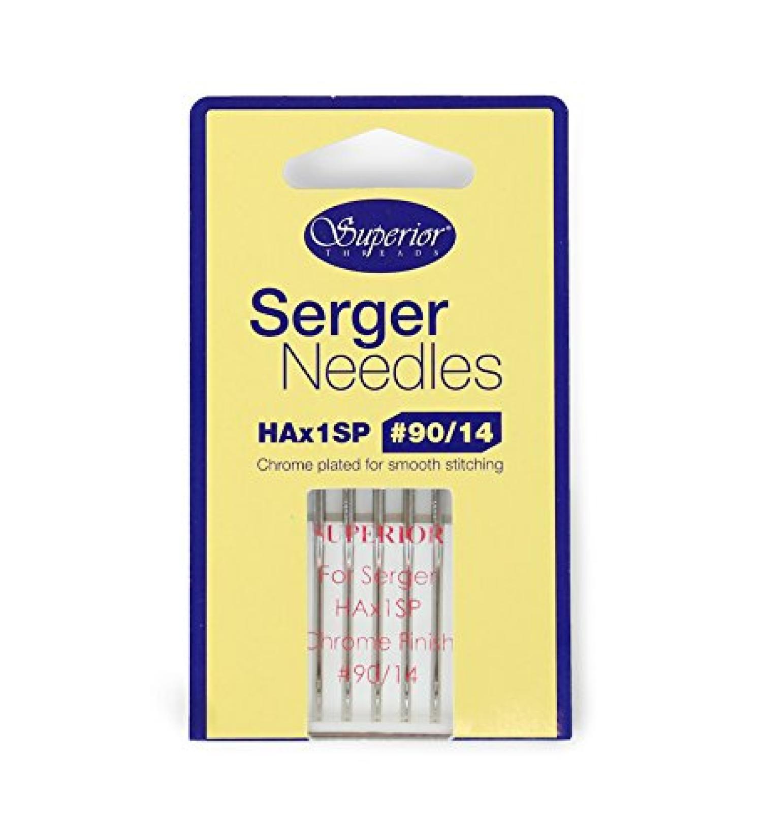 Superior Threads - Standard Serger Needles for Home Sewing Machines and Thicker Threads - HAx1SP 90/14-5 Per Pack