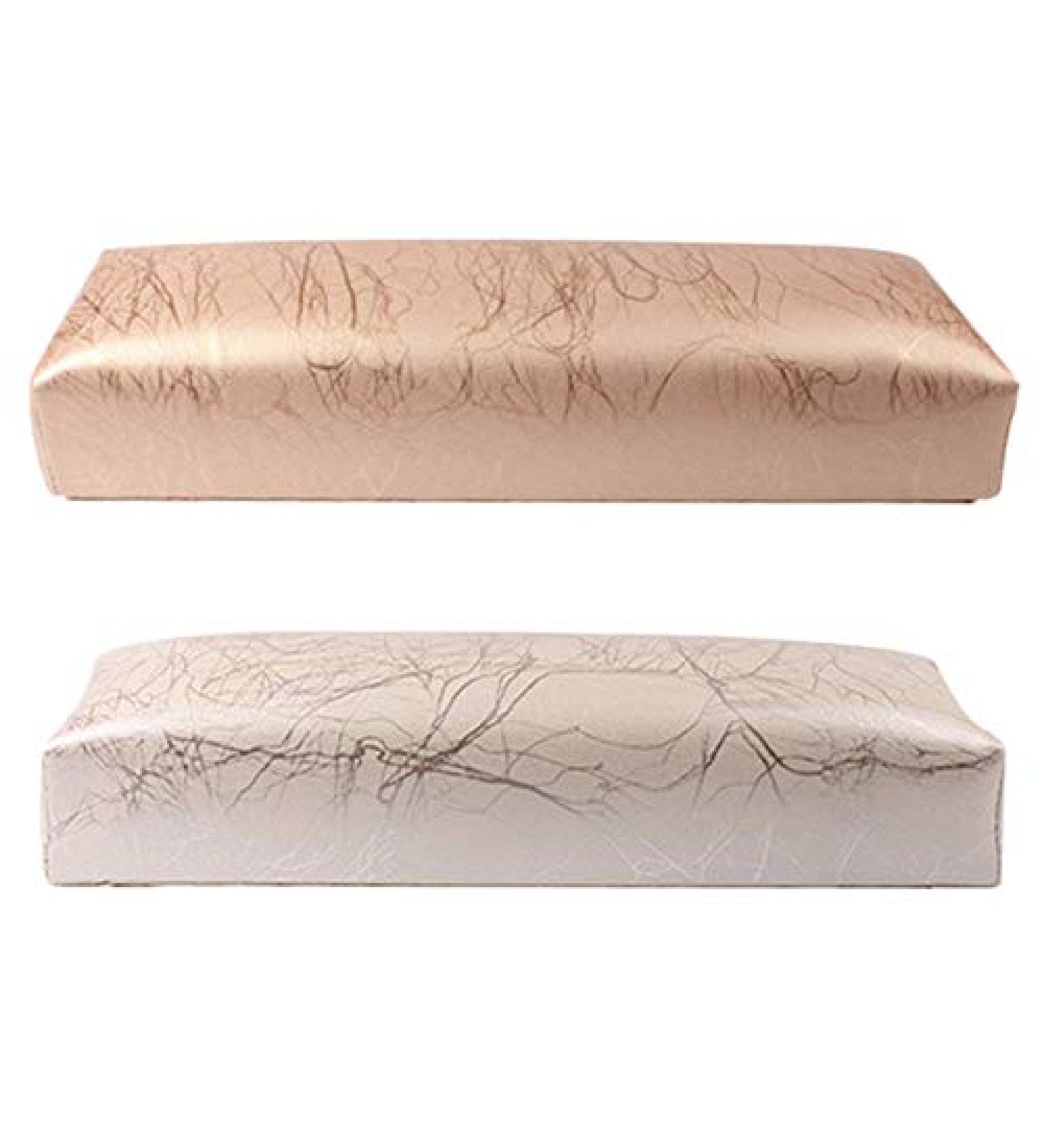 2Pcs Manicure Hand Pillow Pu Leather Hand Rest for Cushion Nail Pillow Hand Holder Armrest Rest Manicure Nail Art Accessories Tool - Silver & Gold - Buy Online on SooperMarket.com